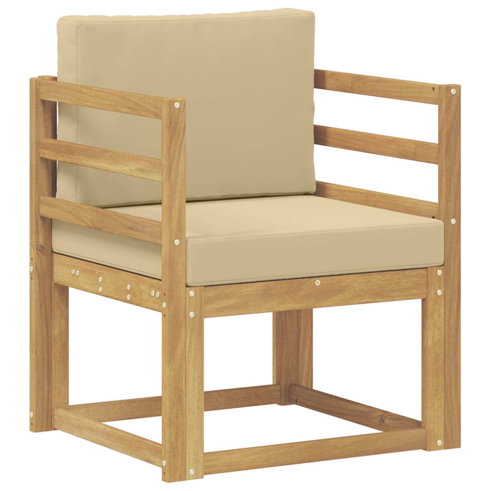 vidaXL 2 Stück Outdoor-Sofagarnitur Polyester Weiß und Beige