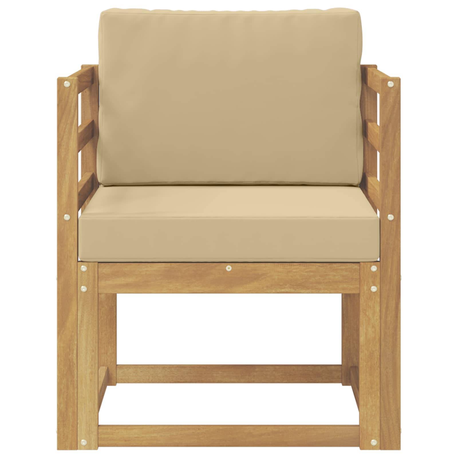 vidaXL 2 Stück Outdoor-Sofagarnitur Polyester Weiß und Beige