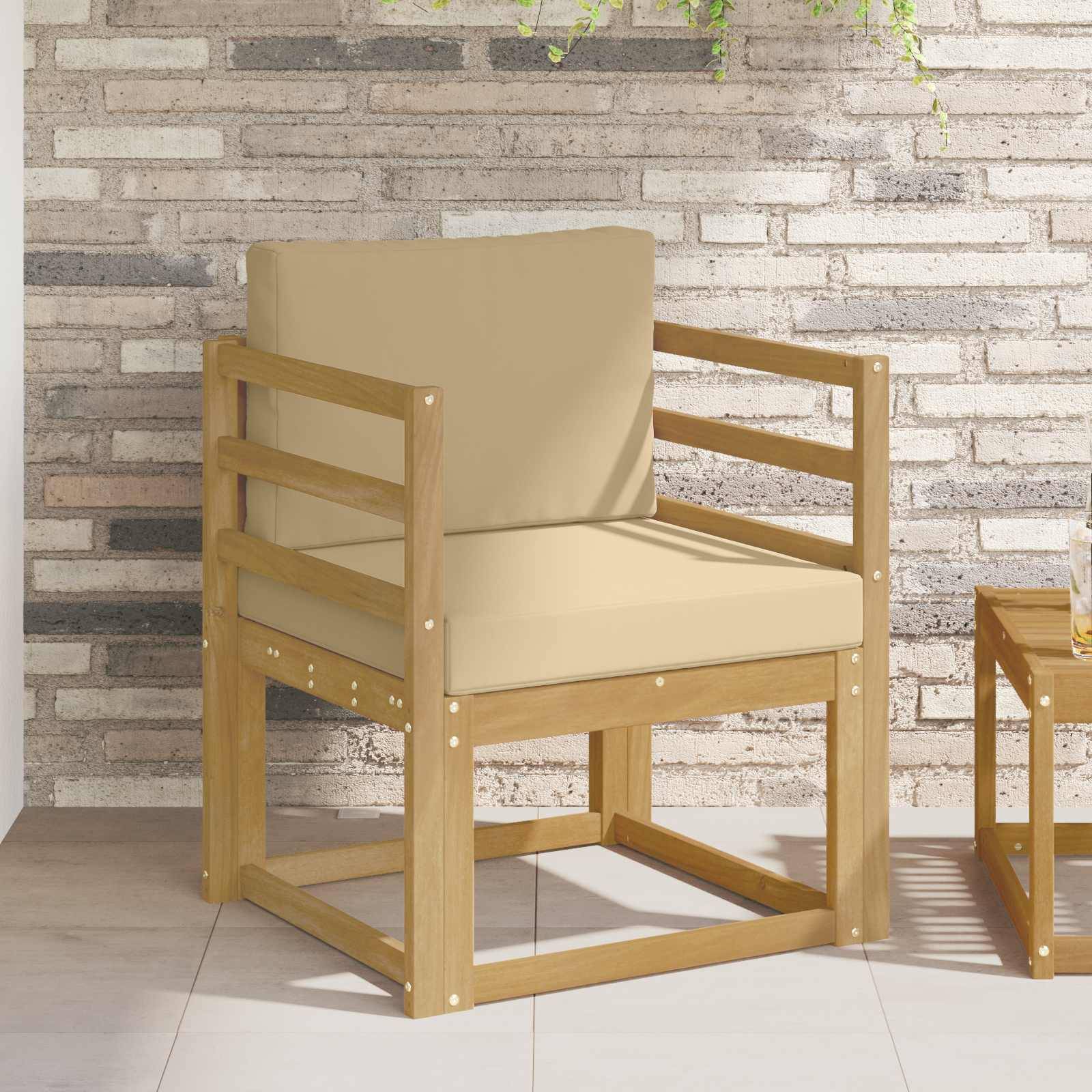 vidaXL 2 Stück Outdoor-Sofagarnitur Polyester Weiß und Beige