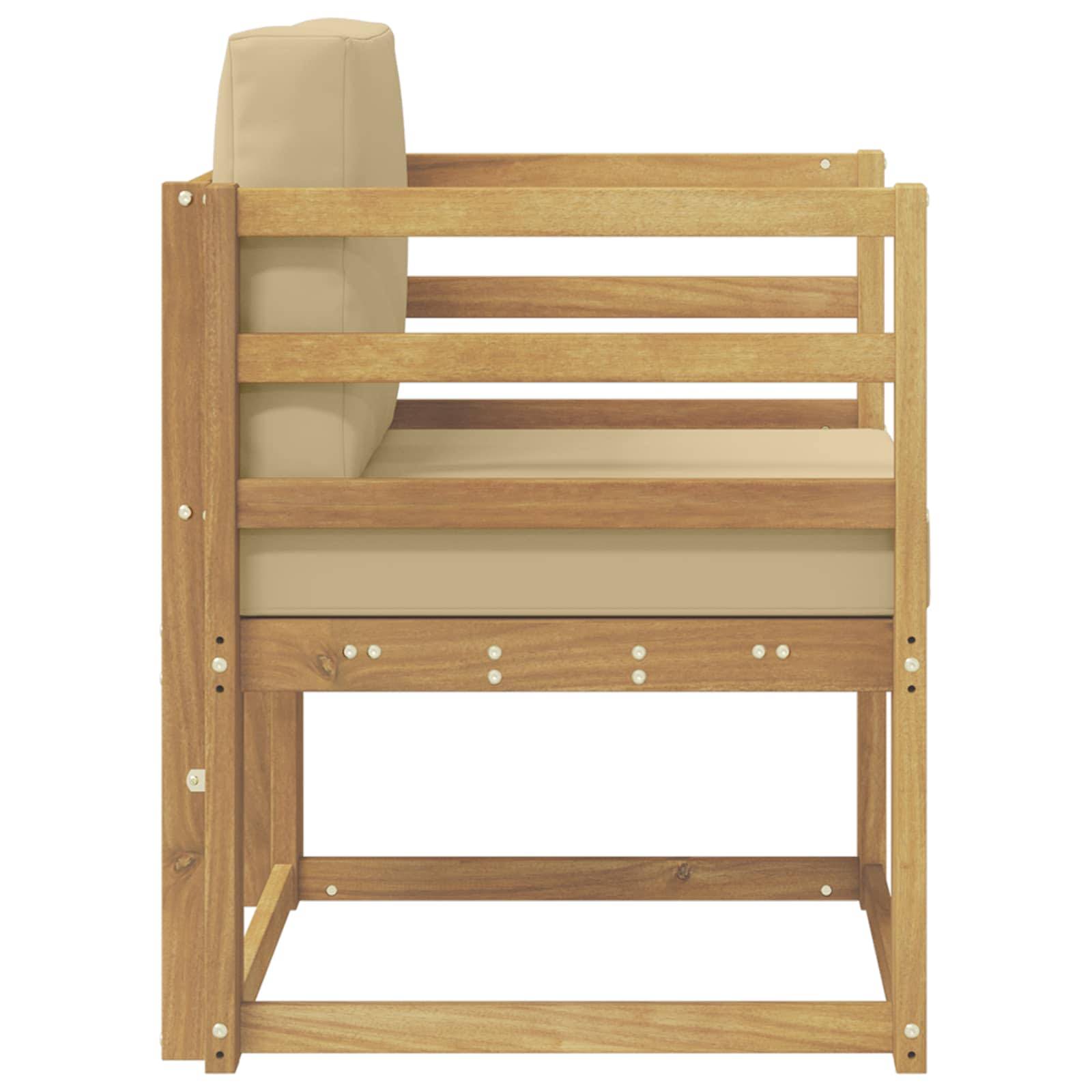 vidaXL 2 Stück Outdoor-Sofagarnitur Polyester Weiß und Beige