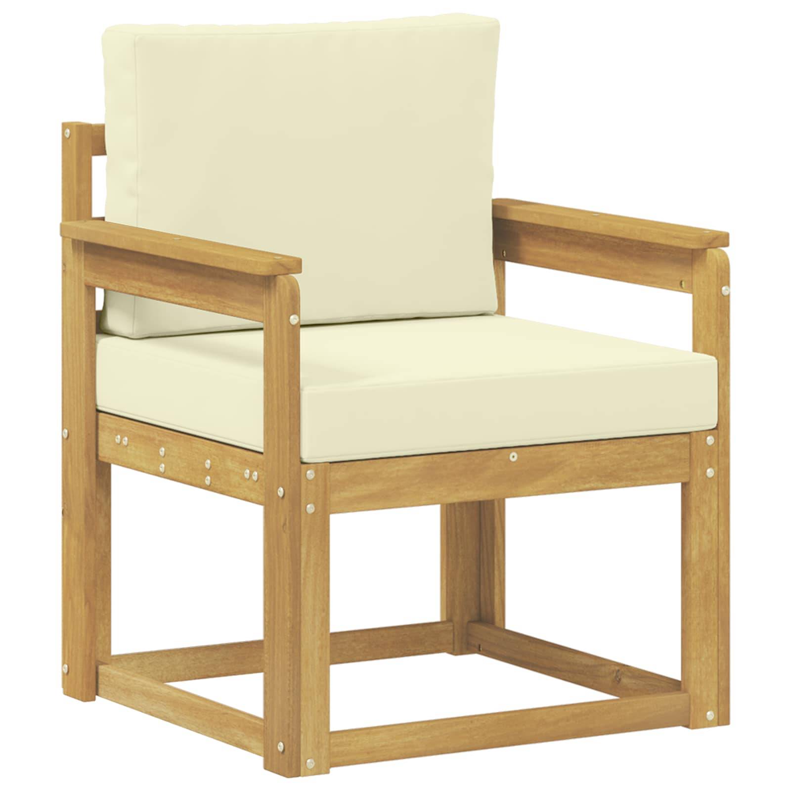 vidaXL 2 Stück Outdoor-Sofagarnitur Polyester Weiß und Creme