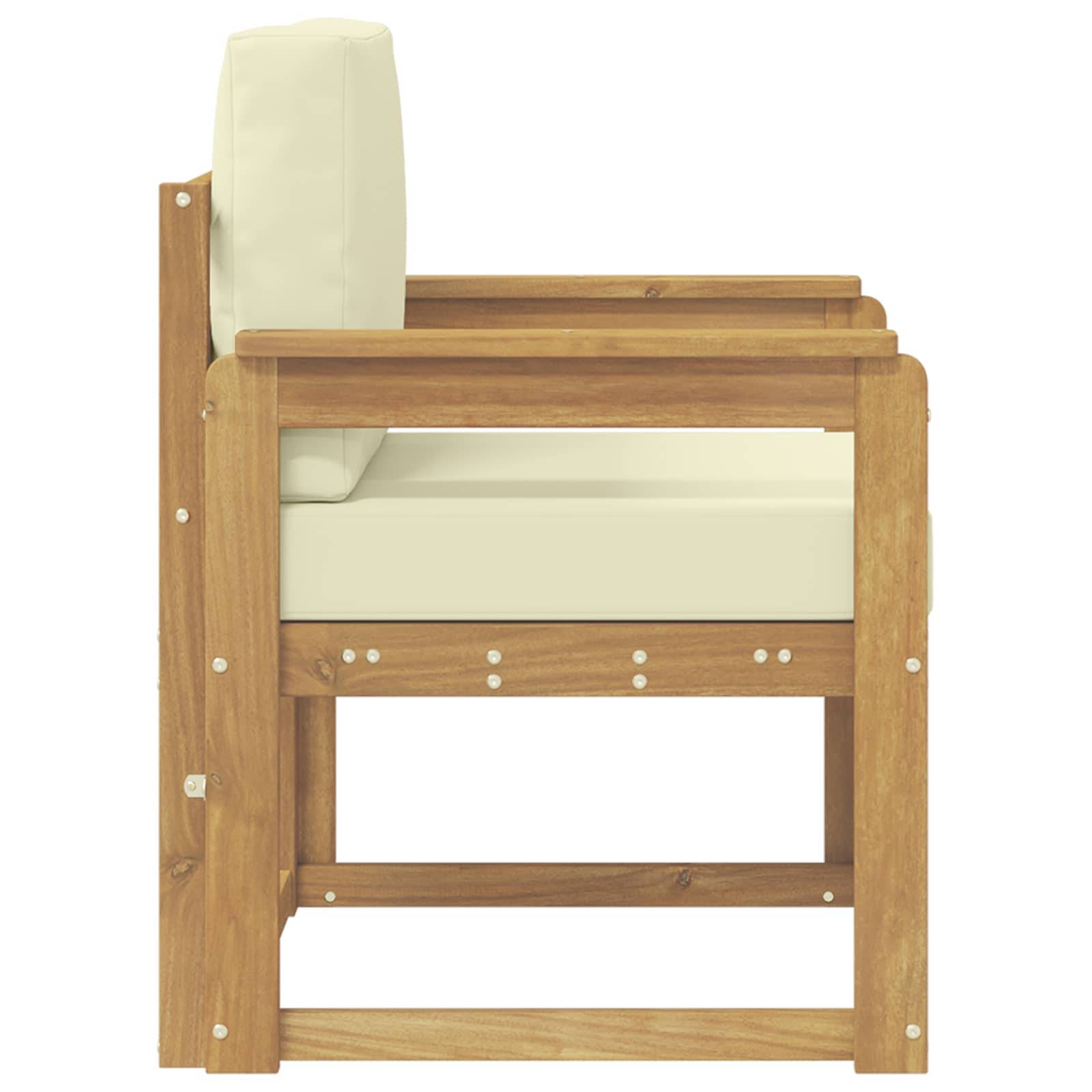 vidaXL 2 Stück Outdoor-Sofagarnitur Polyester Weiß und Creme