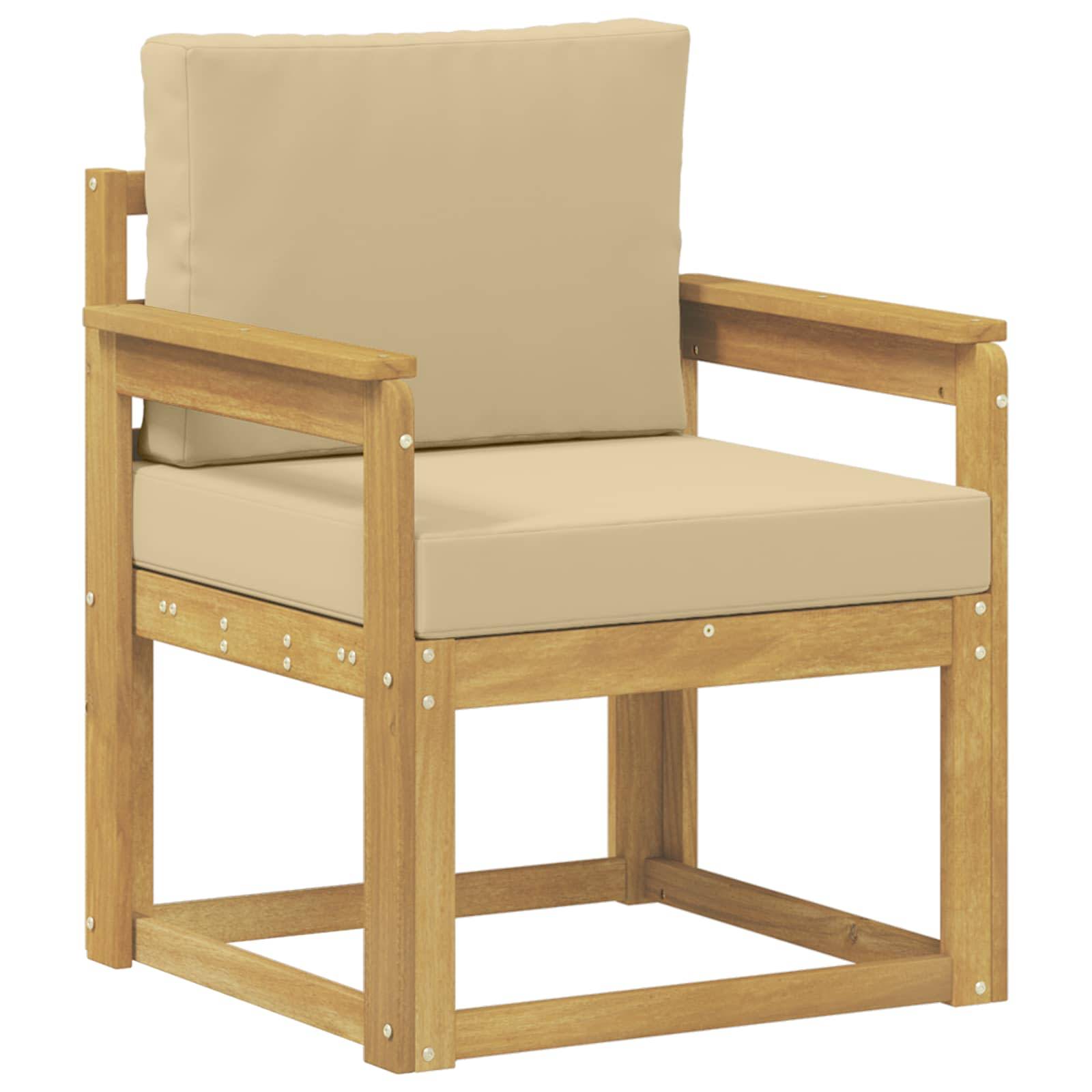 vidaXL 2 Stück Outdoor-Sofagarnitur Polyester Weiß und Beige