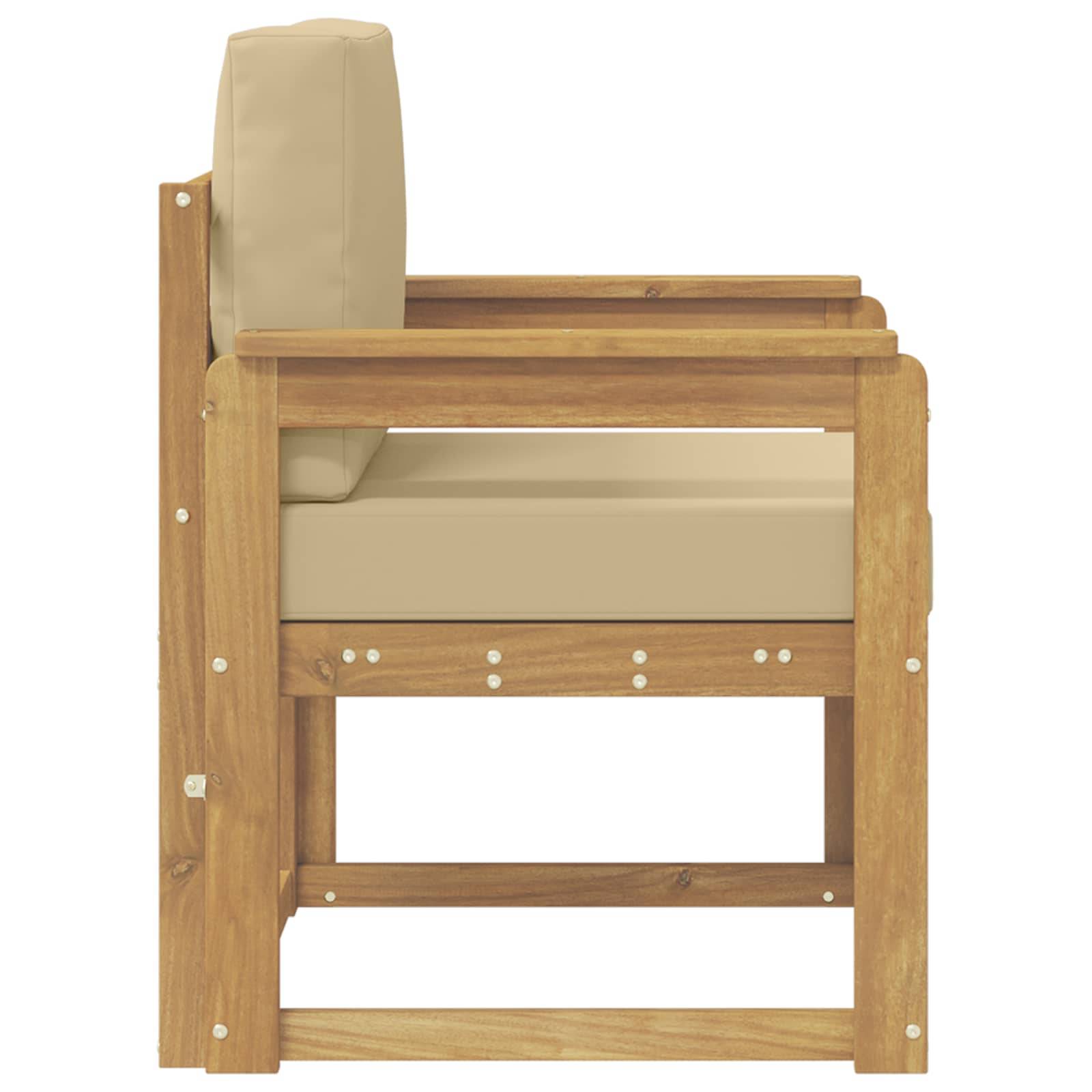 vidaXL 2 Stück Outdoor-Sofagarnitur Polyester Weiß und Beige