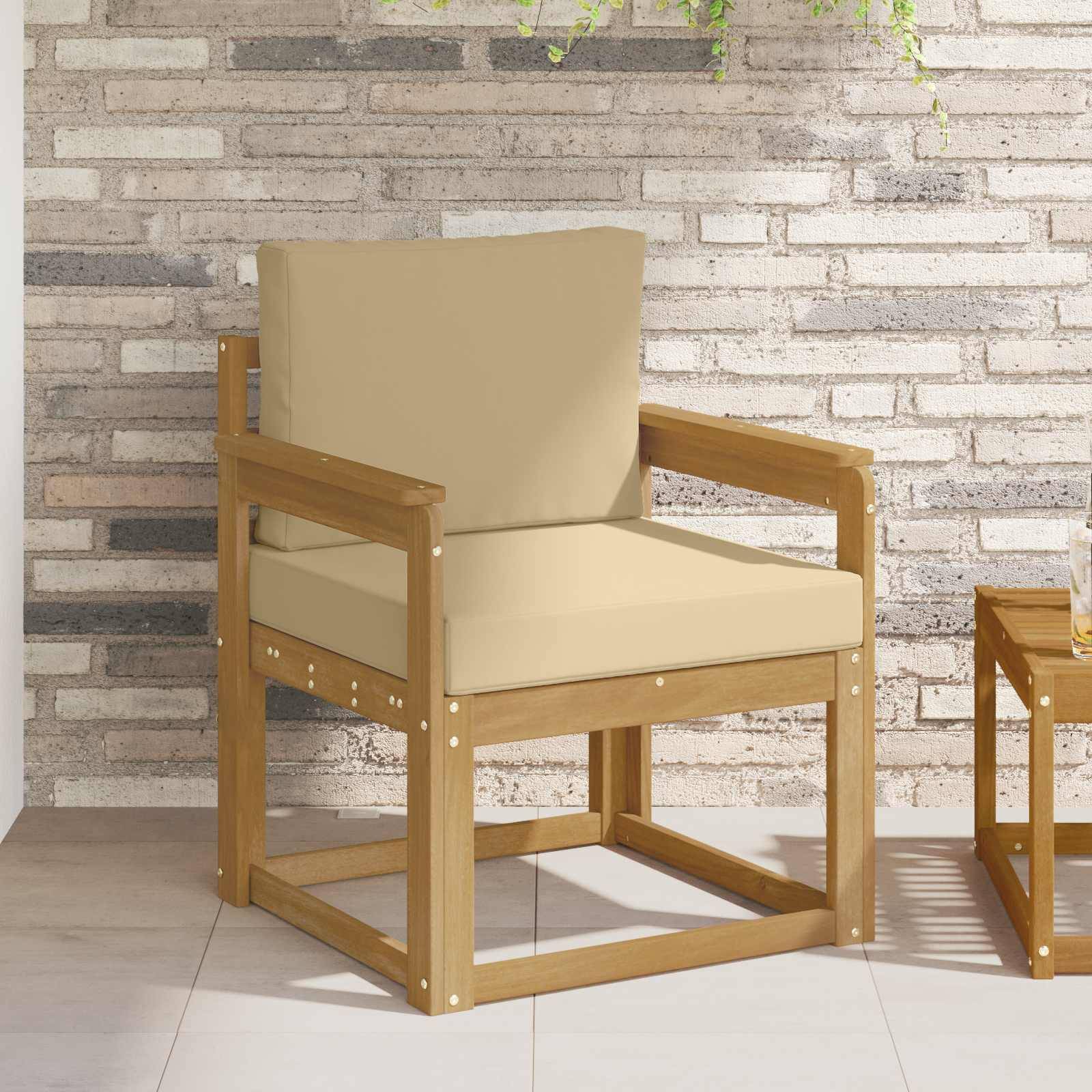 vidaXL 2 Stück Outdoor-Sofagarnitur Polyester Weiß und Beige