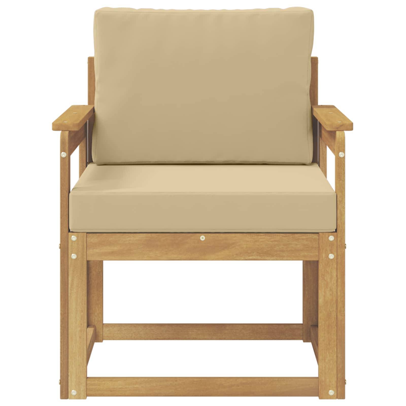 vidaXL 2 Stück Outdoor-Sofagarnitur Polyester Weiß und Beige