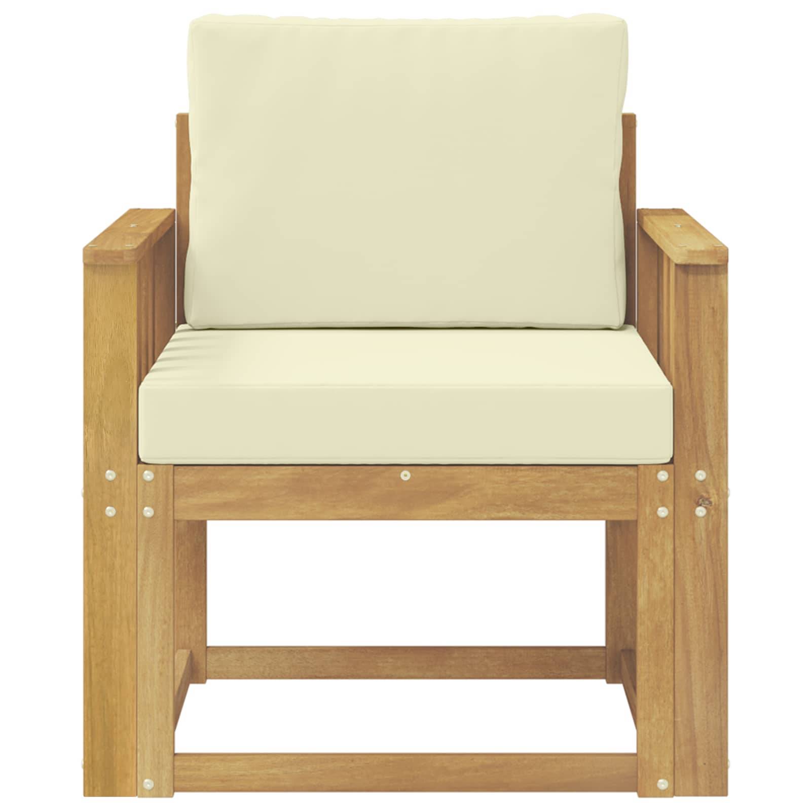 vidaXL 2 Stück Outdoor-Sofagarnitur Polyester Weiß und Creme