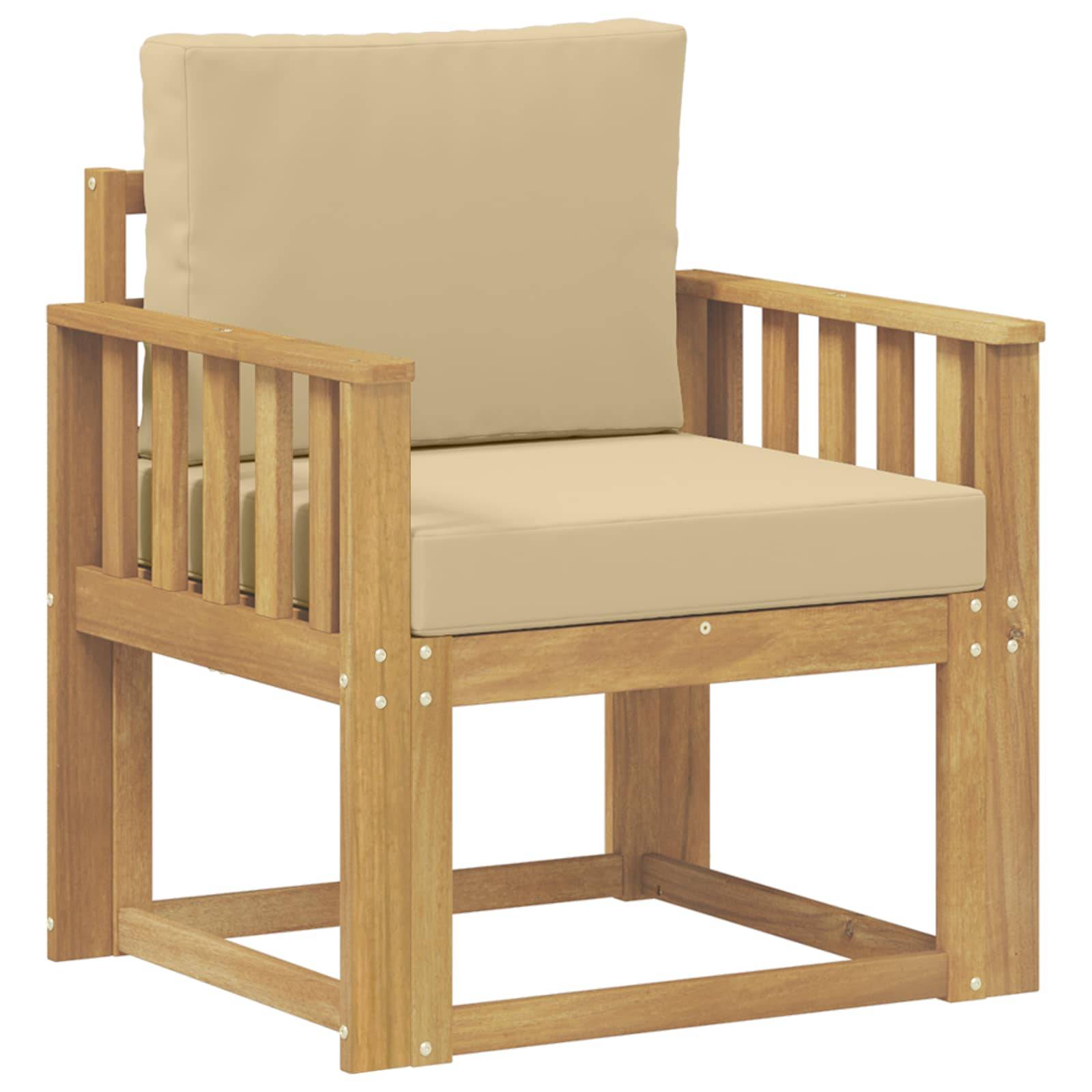 vidaXL 2 Stück Outdoor-Sofagarnitur Polyester Weiß und Beige