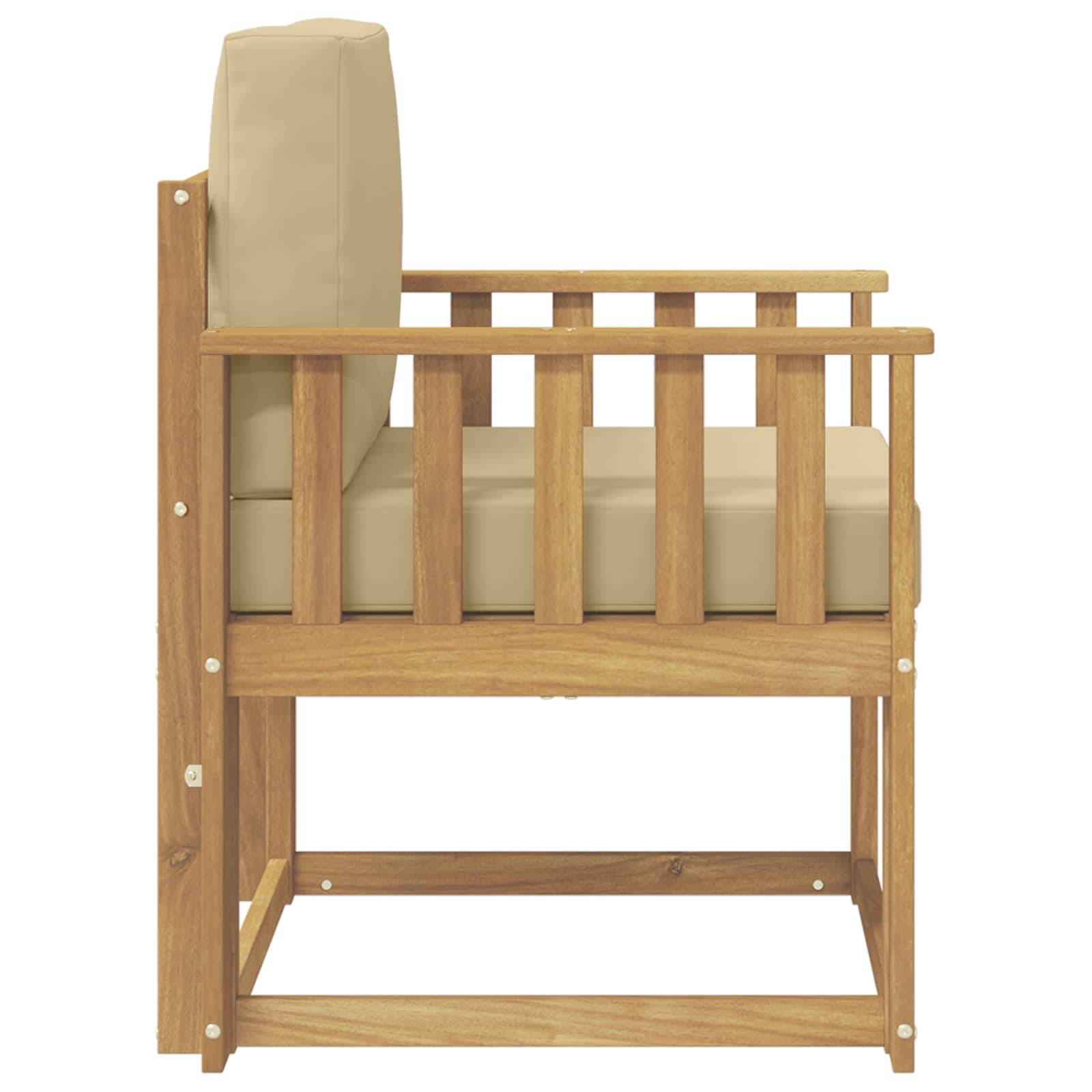 vidaXL 2 Stück Outdoor-Sofagarnitur Polyester Weiß und Beige