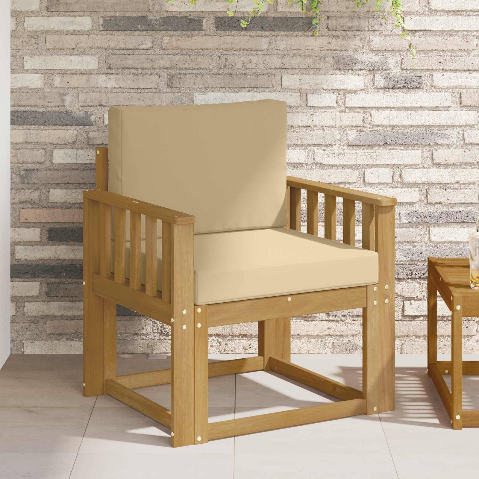 vidaXL 2 Stück Outdoor-Sofagarnitur Polyester Weiß und Beige