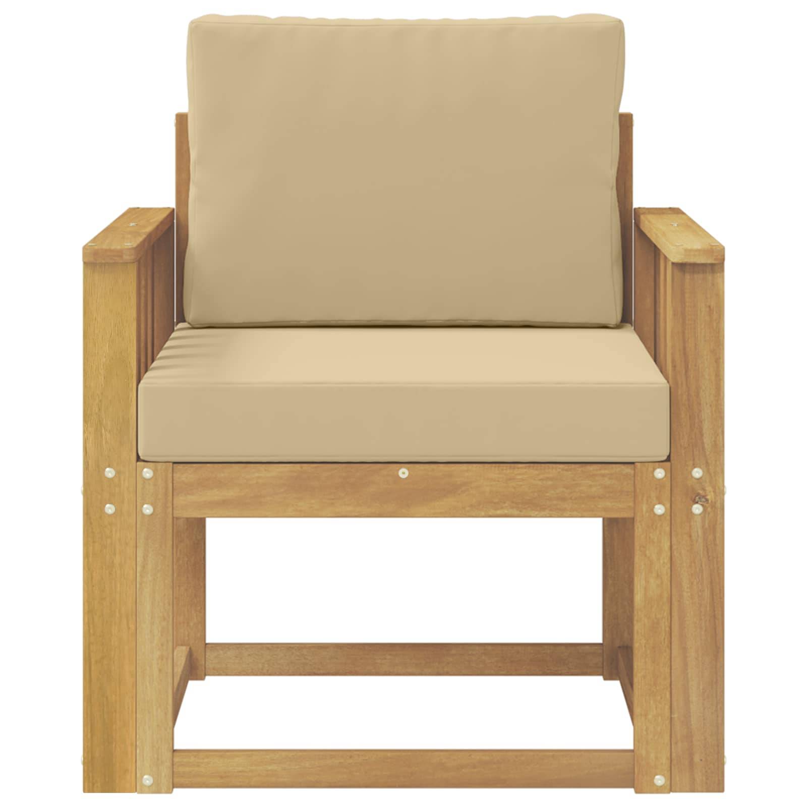 vidaXL 2 Stück Outdoor-Sofagarnitur Polyester Weiß und Beige