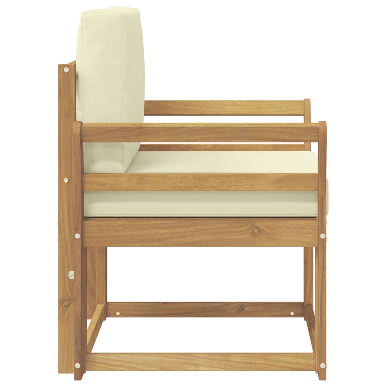 vidaXL 2 Stück Outdoor-Sofagarnitur Polyester Weiß und Creme
