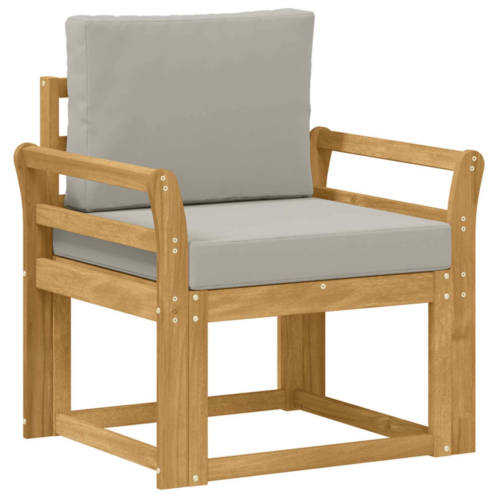 vidaXL 2 Stück Outdoor-Sofagarnitur Polyester Weiß und Hellgrau