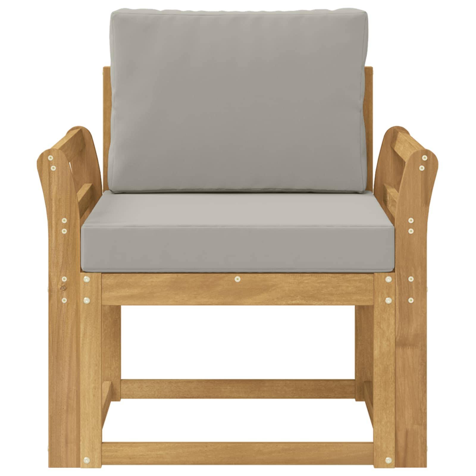 vidaXL 2 Stück Outdoor-Sofagarnitur Polyester Weiß und Hellgrau