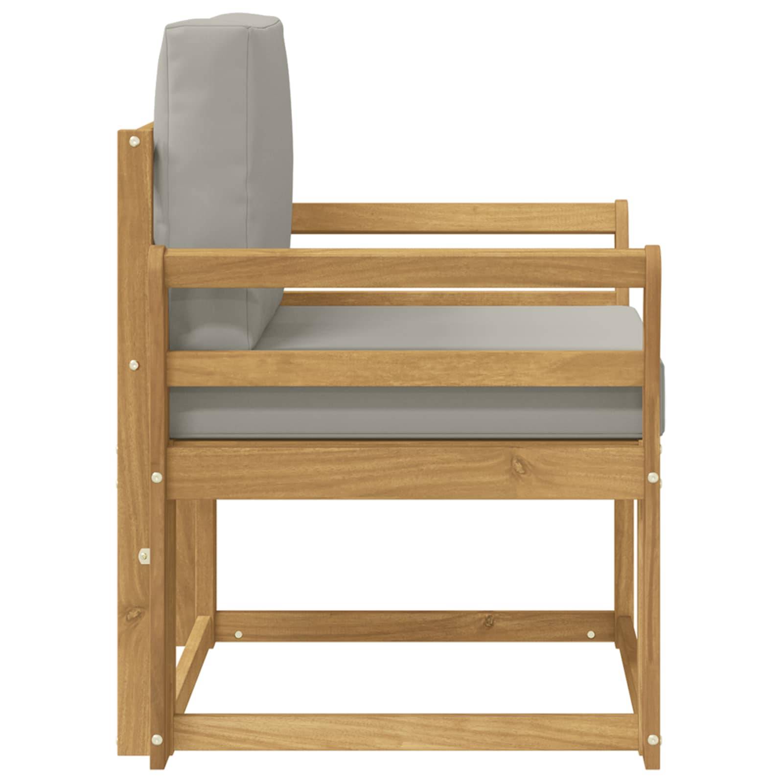 vidaXL 2 Stück Outdoor-Sofagarnitur Polyester Weiß und Hellgrau