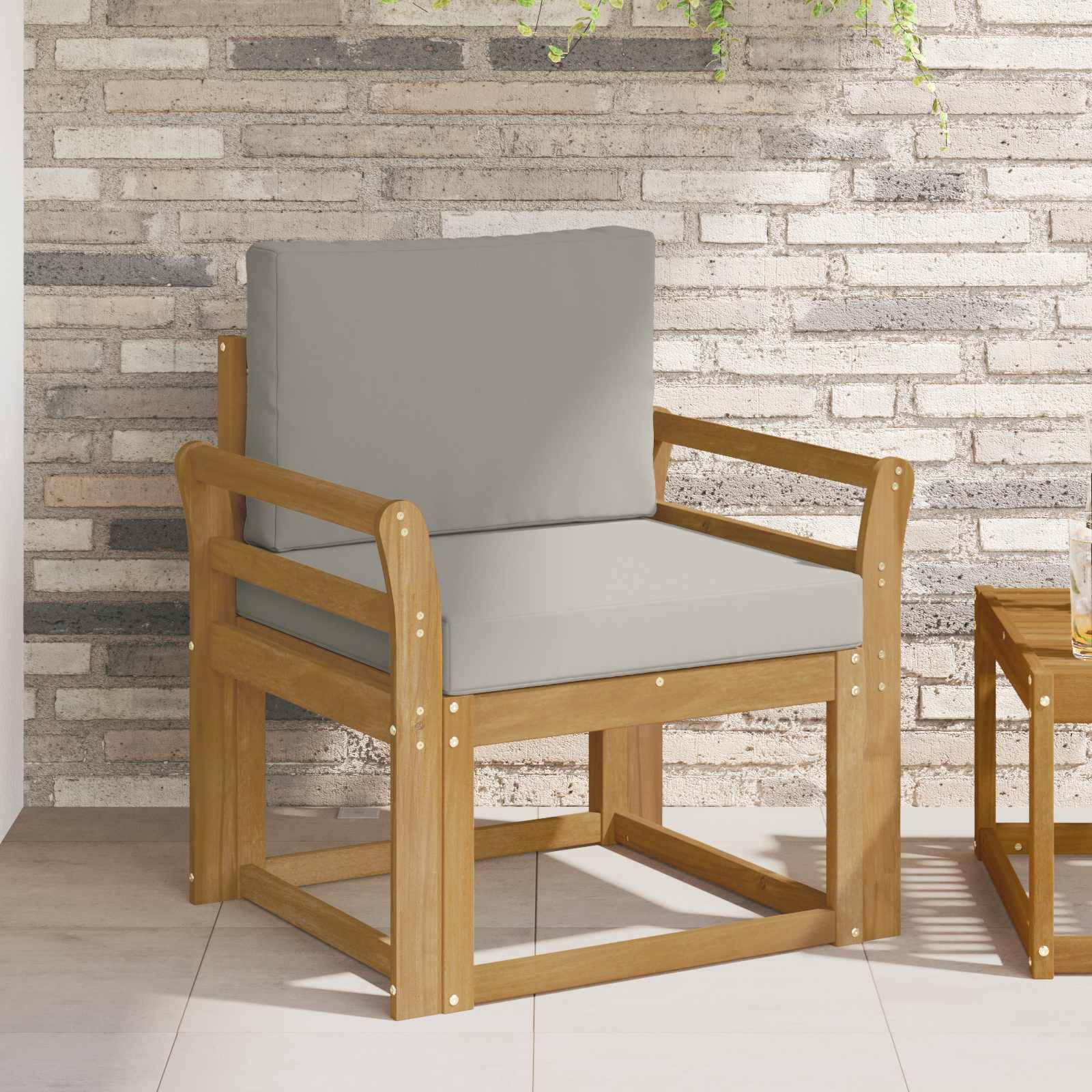 vidaXL 2 Stück Outdoor-Sofagarnitur Polyester Weiß und Hellgrau