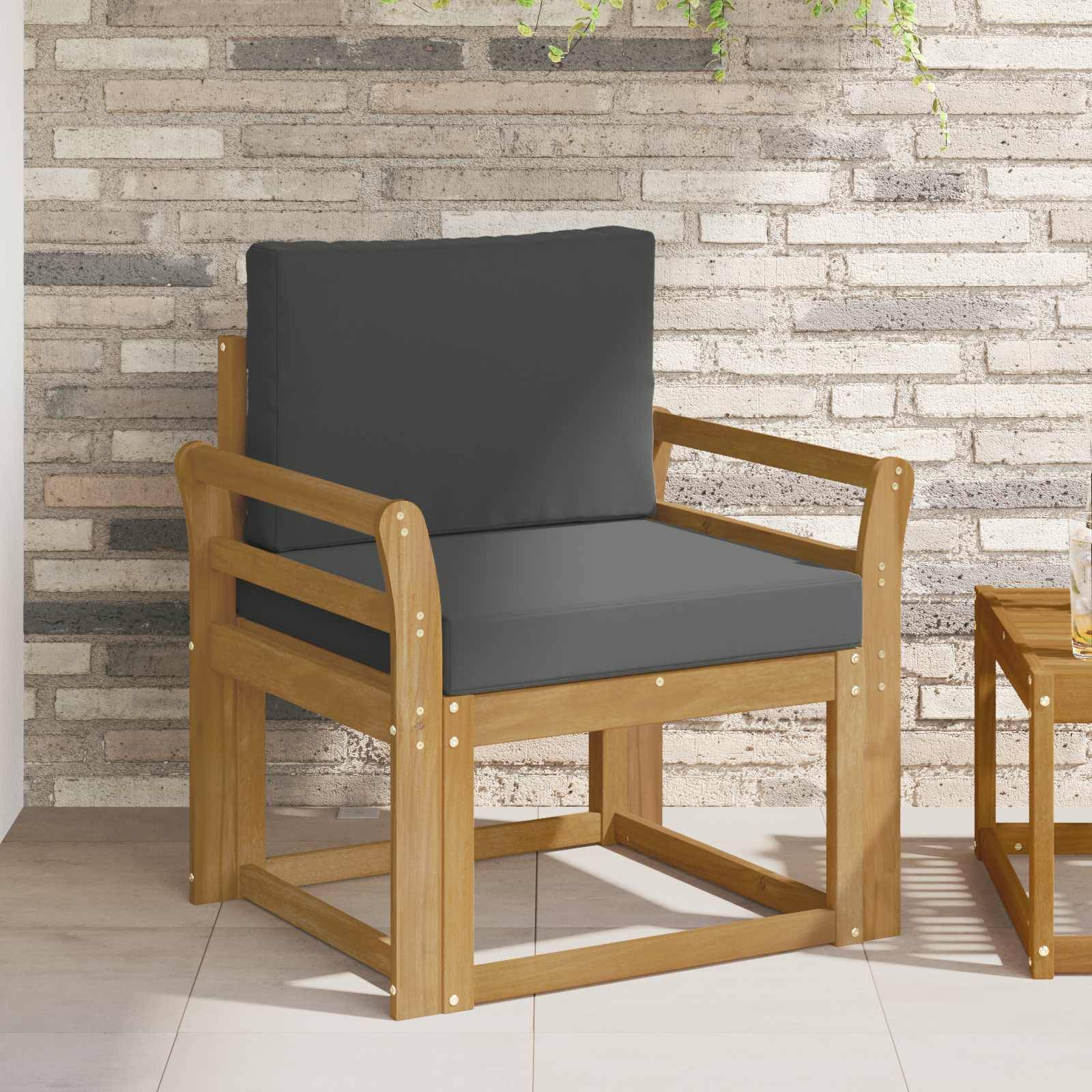 vidaXL 2 Stück Outdoor-Sofagarnitur Polyester Weiß und Anthrazit