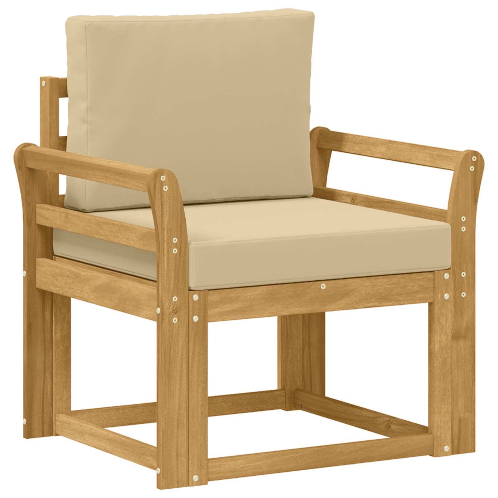 vidaXL 2 Stück Outdoor-Sofagarnitur Polyester Weiß und Beige
