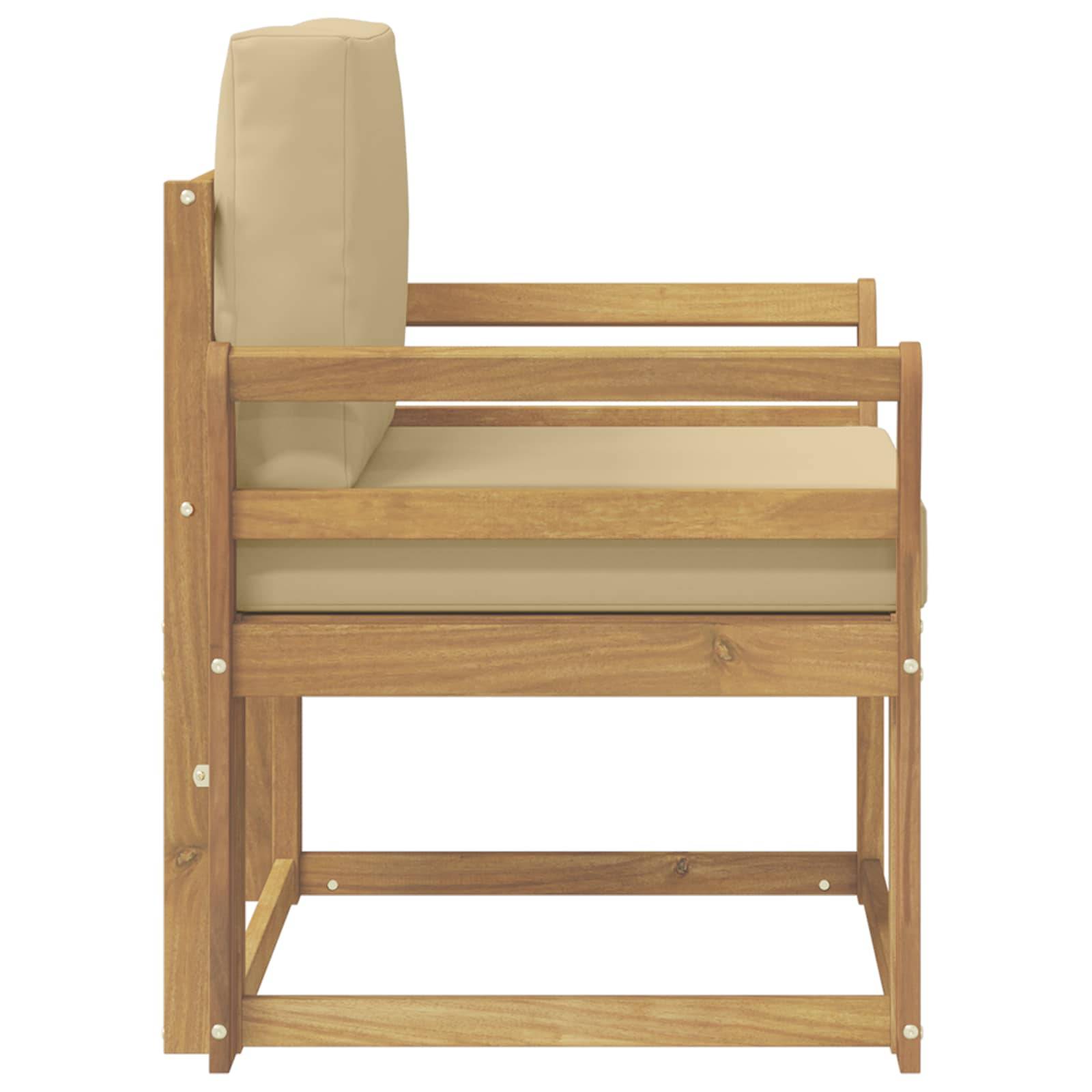vidaXL 2 Stück Outdoor-Sofagarnitur Polyester Weiß und Beige