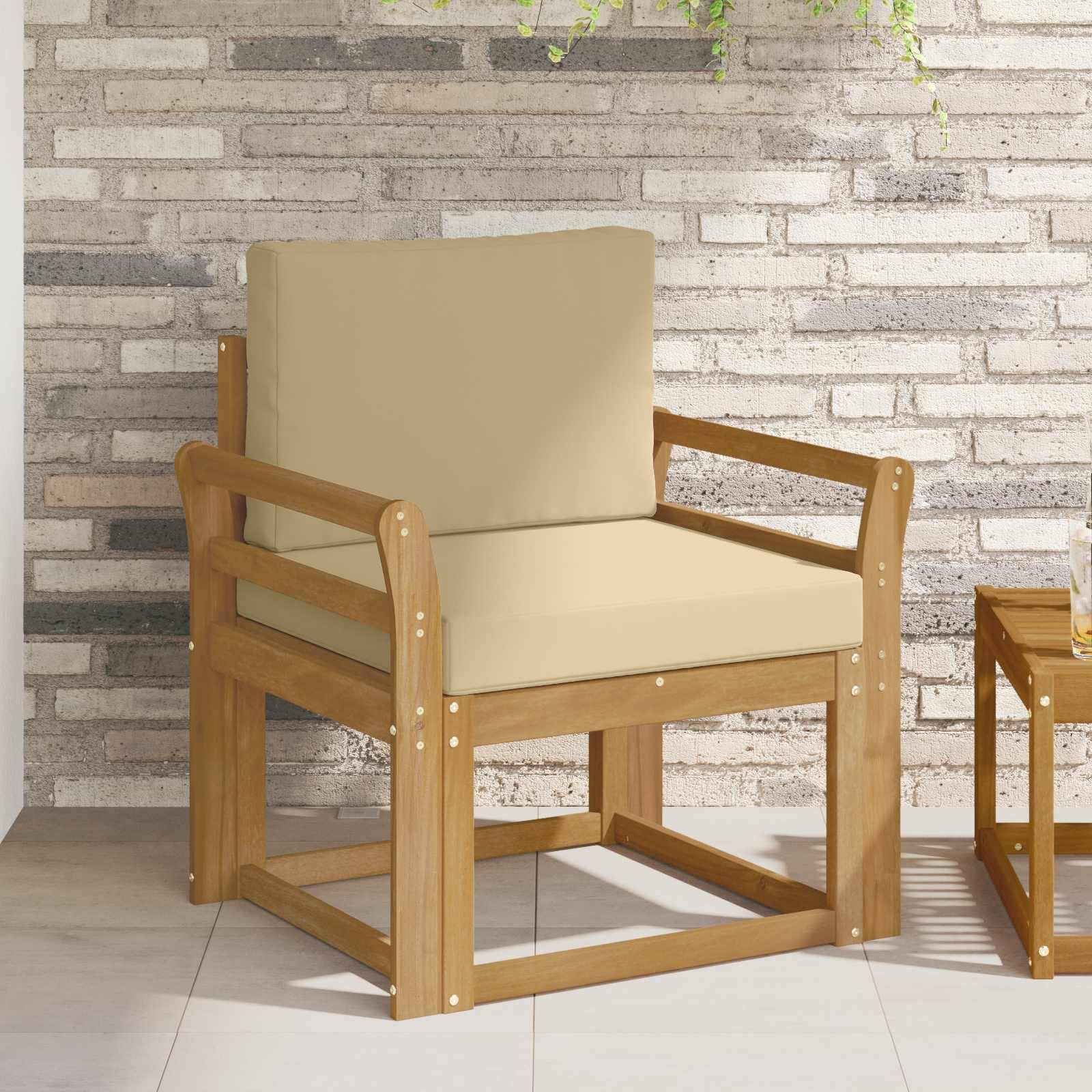 vidaXL 2 Stück Outdoor-Sofagarnitur Polyester Weiß und Beige