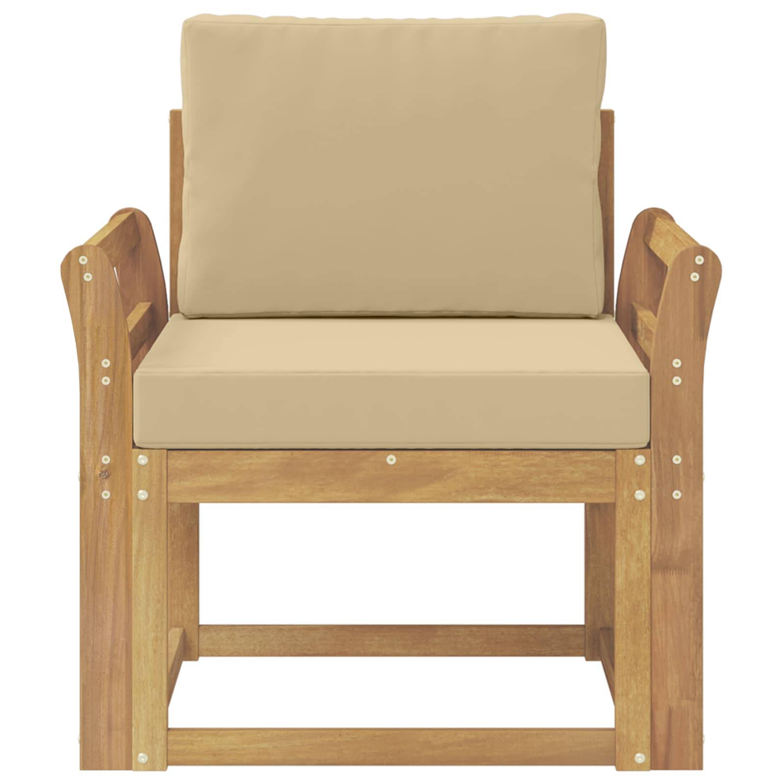 vidaXL 2 Stück Outdoor-Sofagarnitur Polyester Weiß und Beige