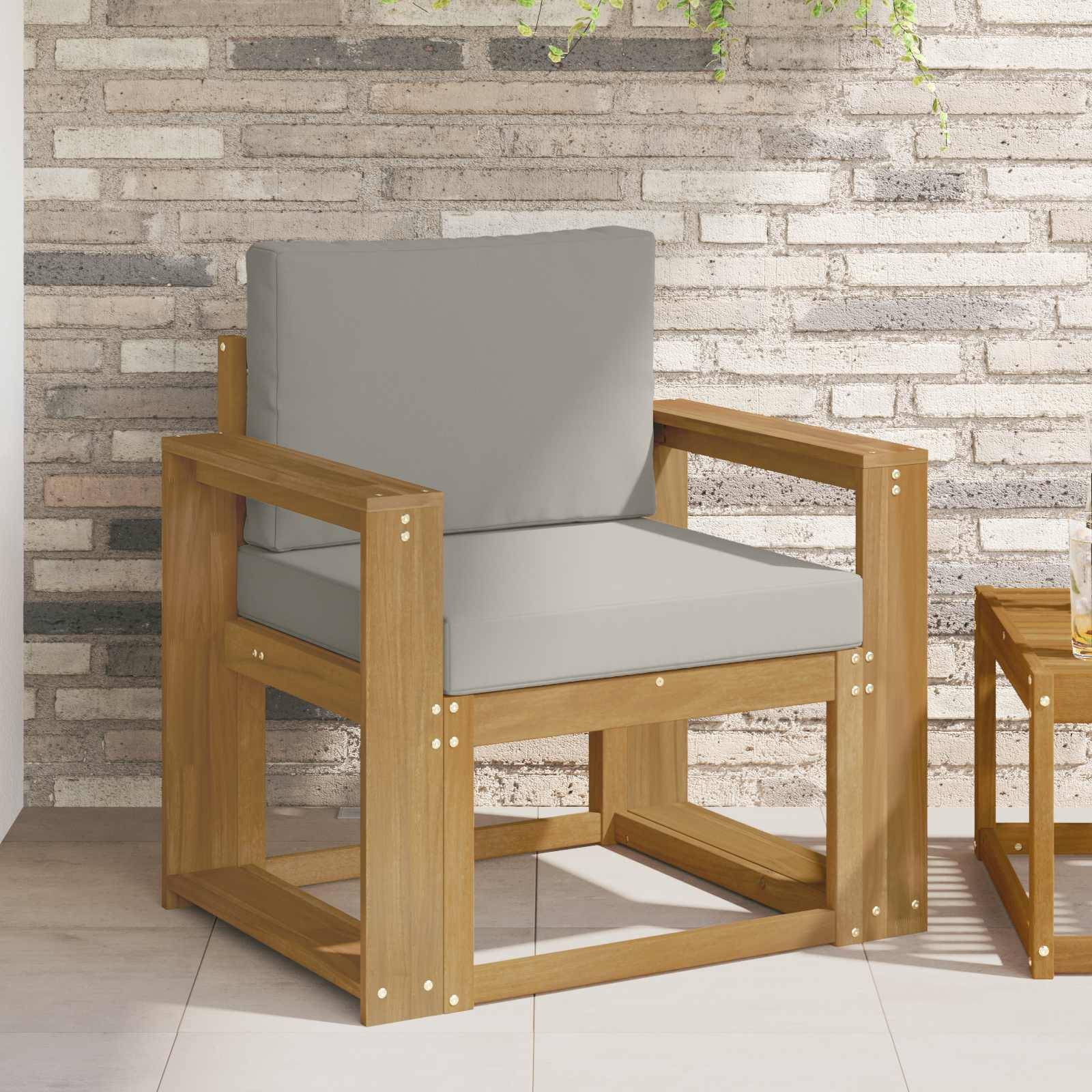 vidaXL 2 Stück Outdoor-Sofagarnitur Polyester Weiß und Hellgrau