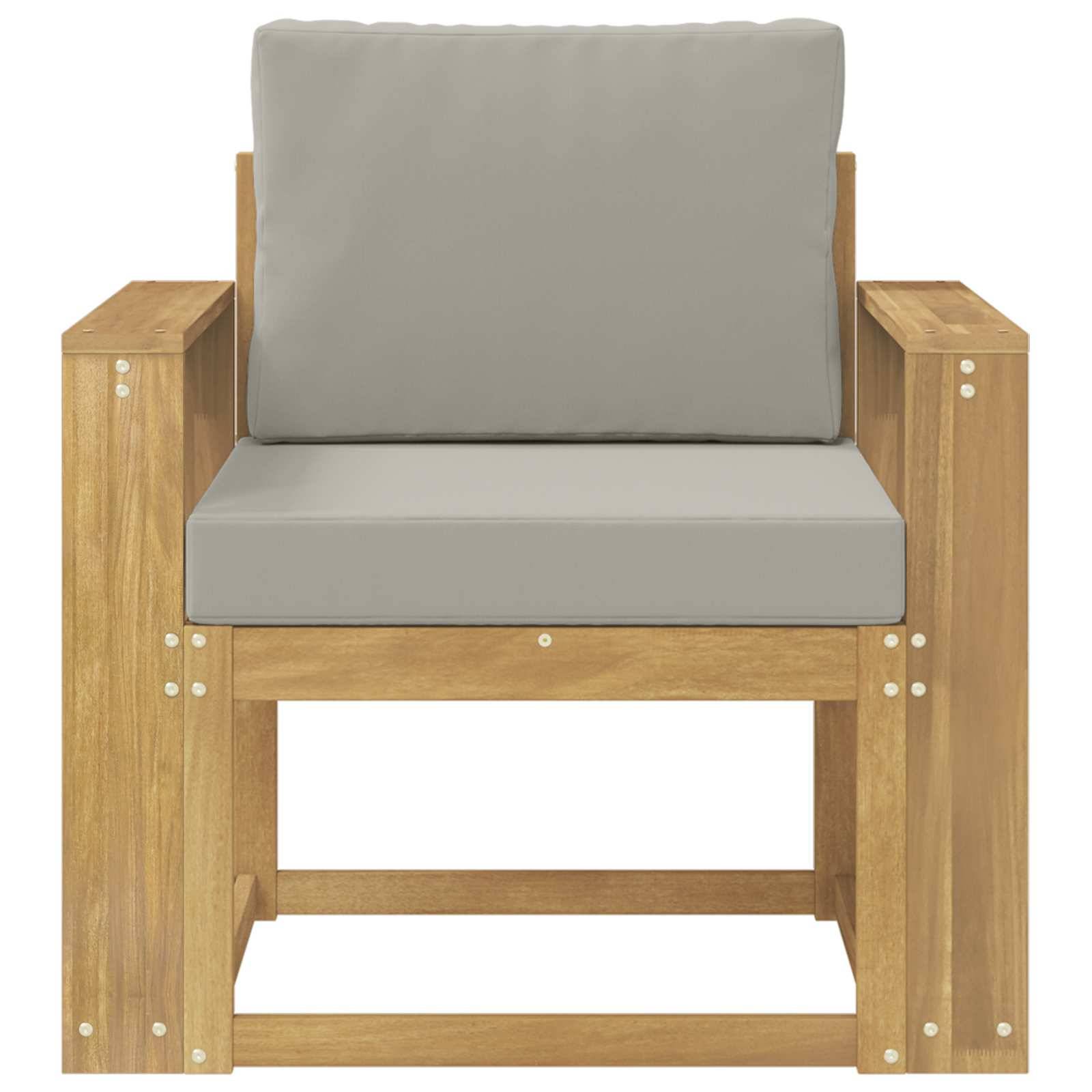 vidaXL 2 Stück Outdoor-Sofagarnitur Polyester Weiß und Hellgrau