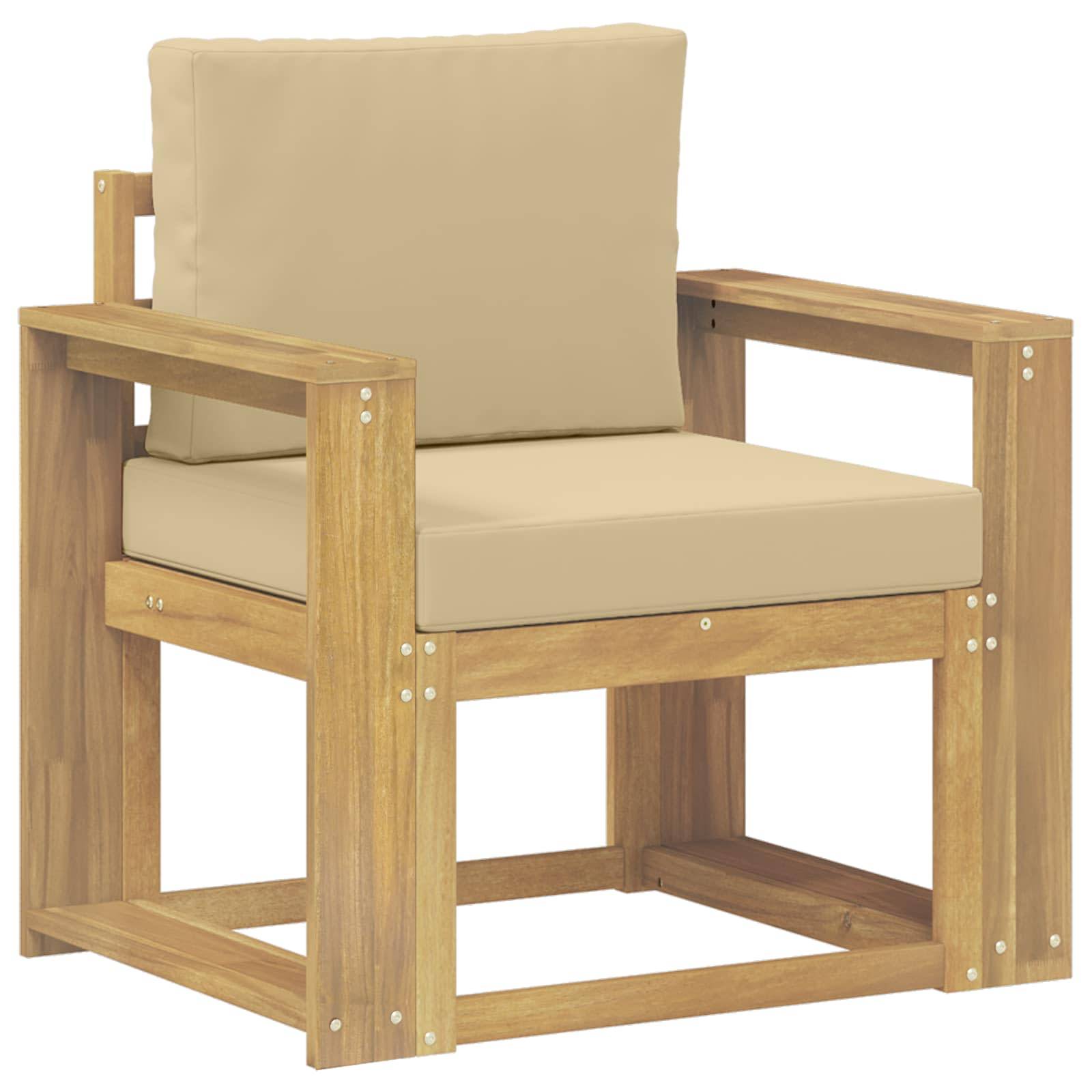 vidaXL 2 Stück Outdoor-Sofagarnitur Polyester Weiß und Beige