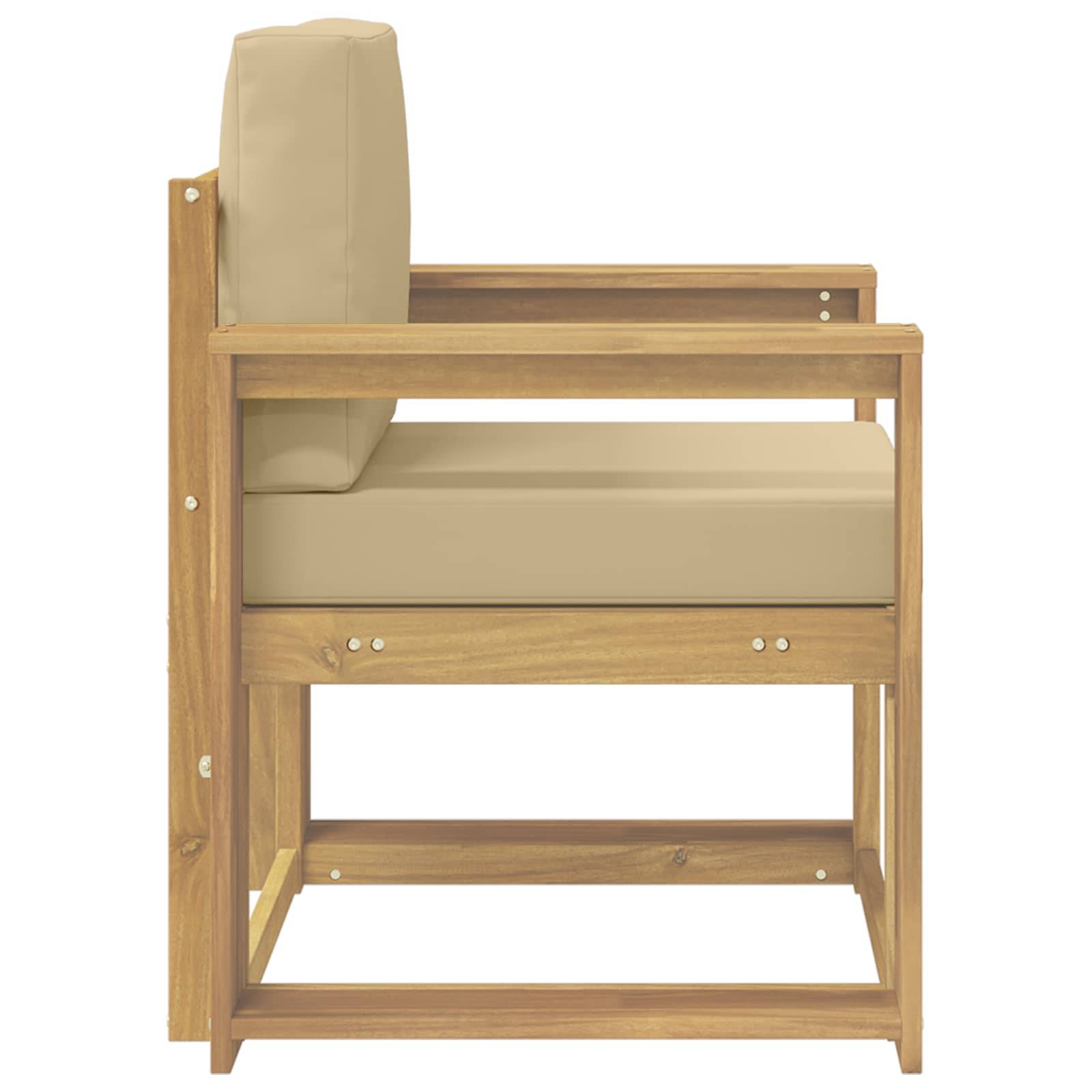 vidaXL 2 Stück Outdoor-Sofagarnitur Polyester Weiß und Beige
