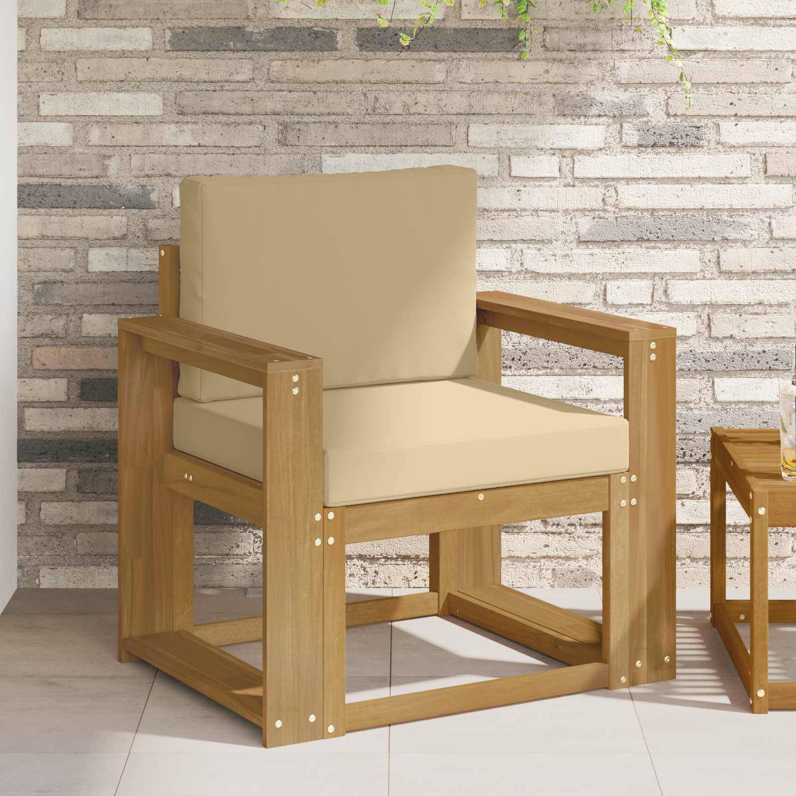 vidaXL 2 Stück Outdoor-Sofagarnitur Polyester Weiß und Beige