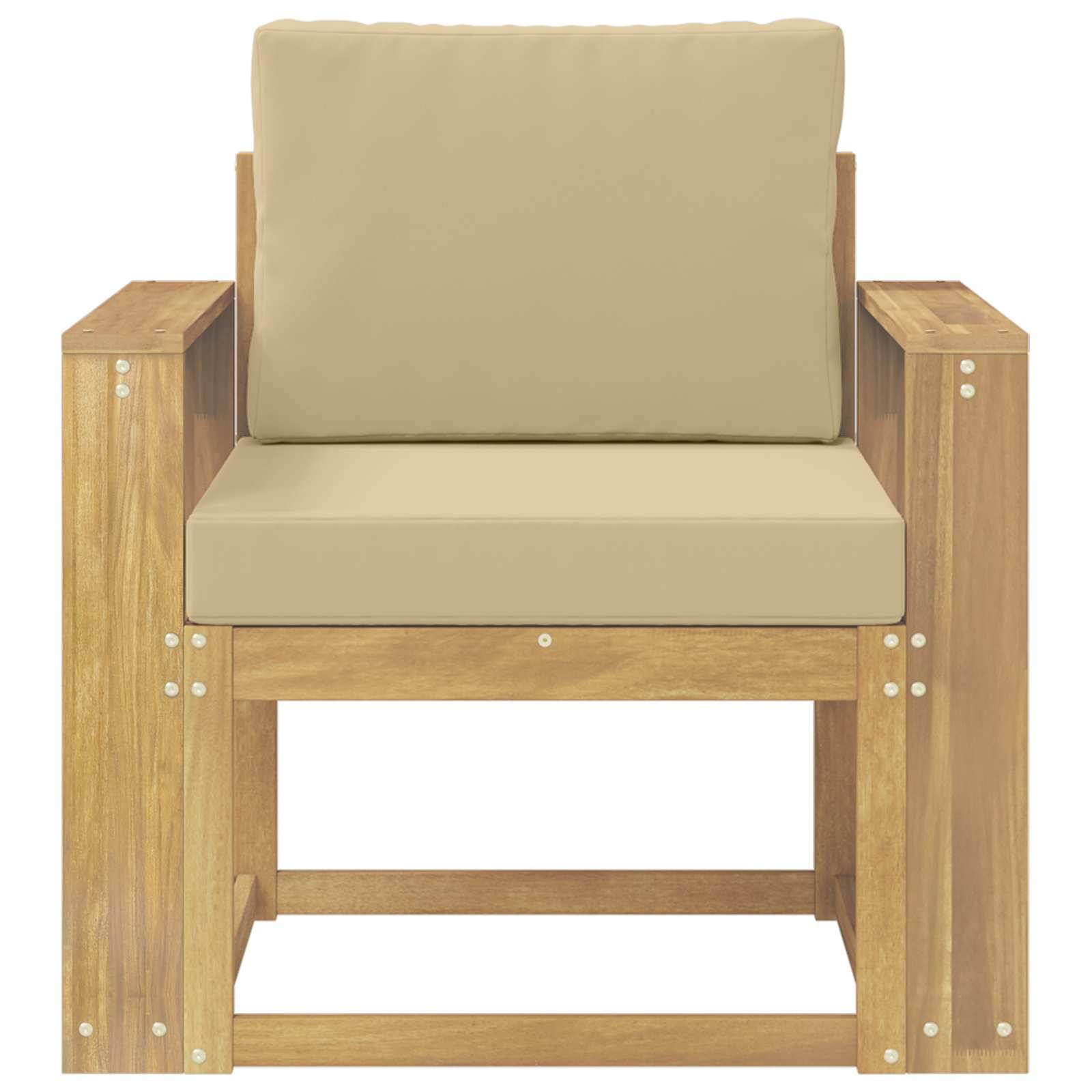 vidaXL 2 Stück Outdoor-Sofagarnitur Polyester Weiß und Beige