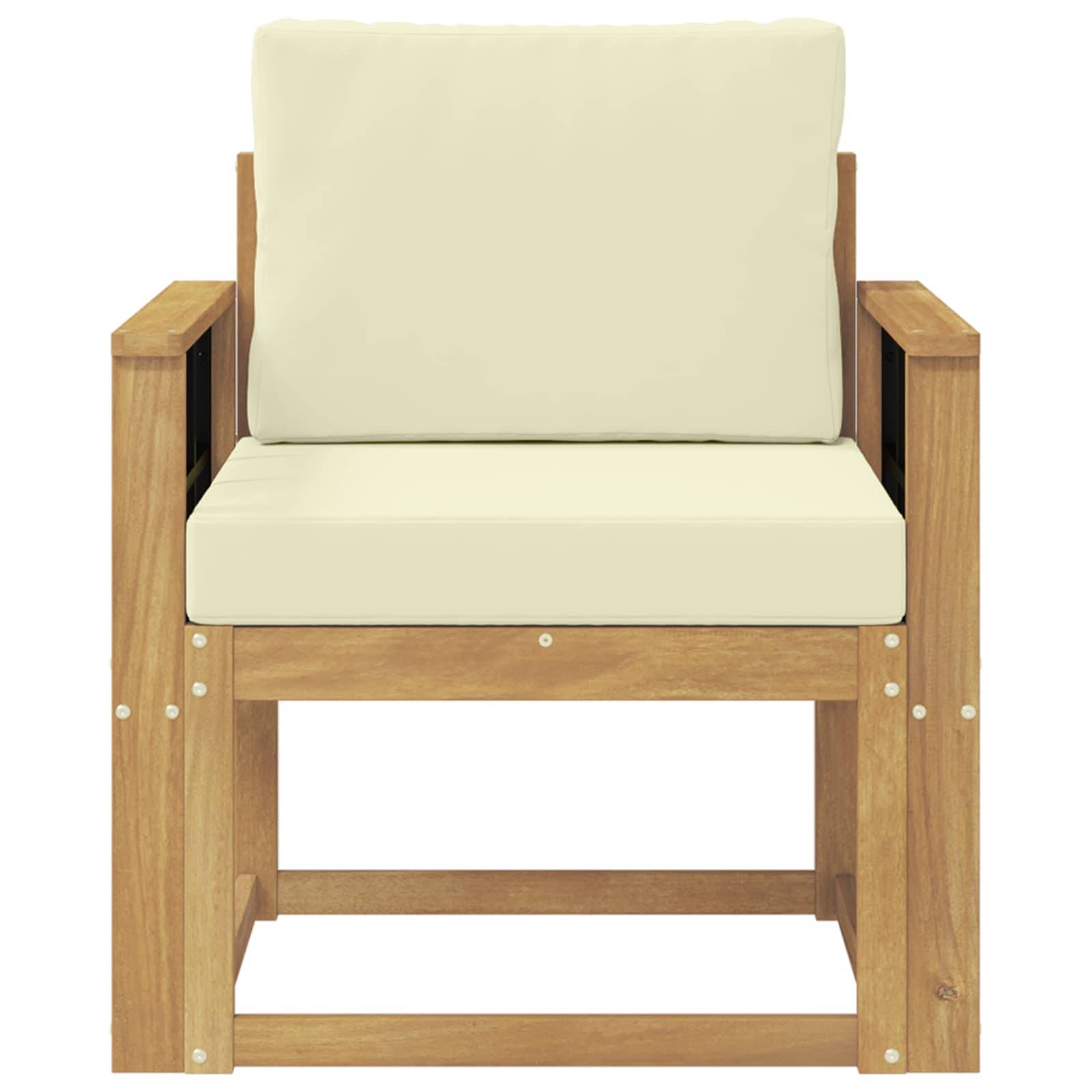 vidaXL 2 Stück Outdoor-Sofagarnitur Polyester Weiß und Creme