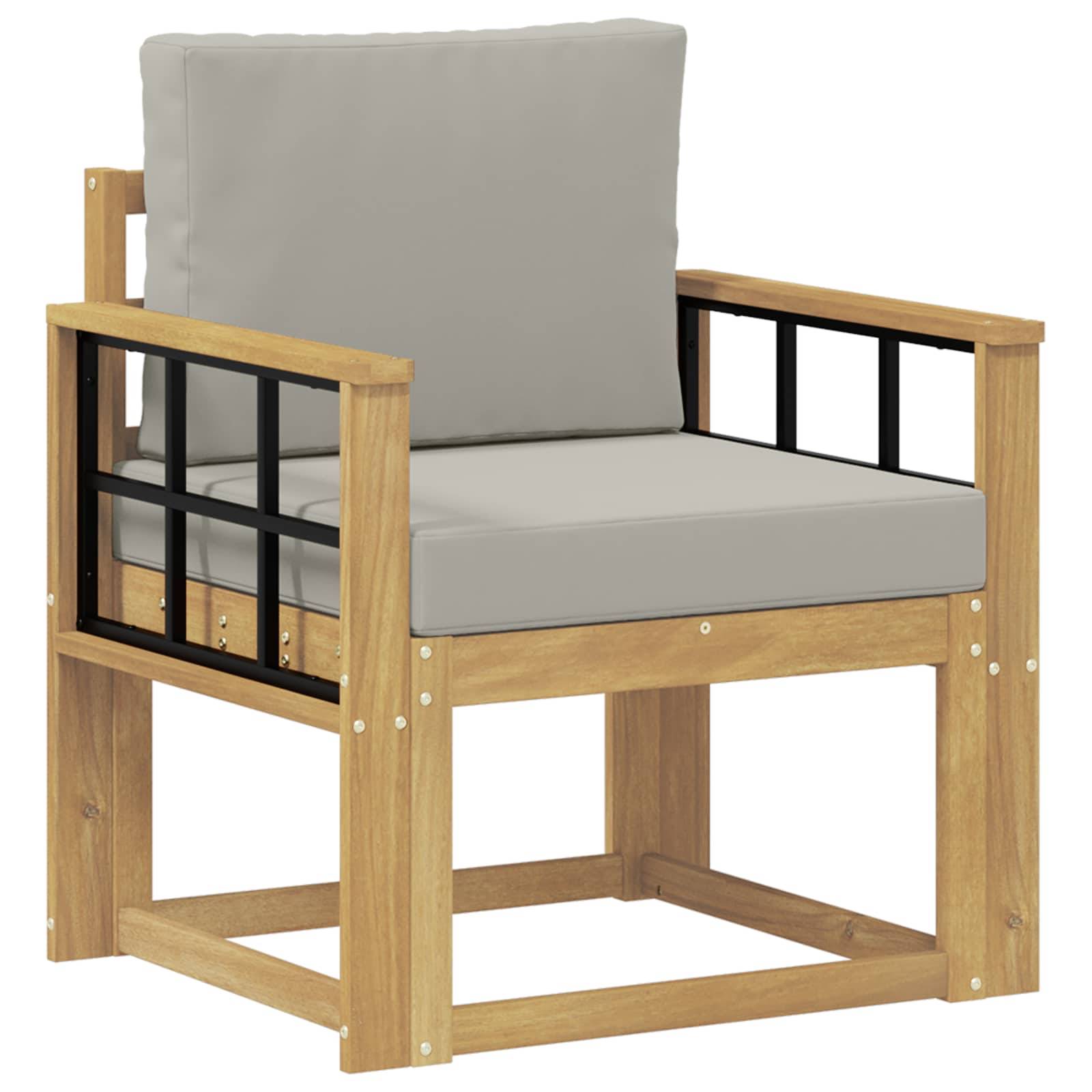 vidaXL 2 Stück Outdoor-Sofagarnitur Polyester Weiß und Hellgrau