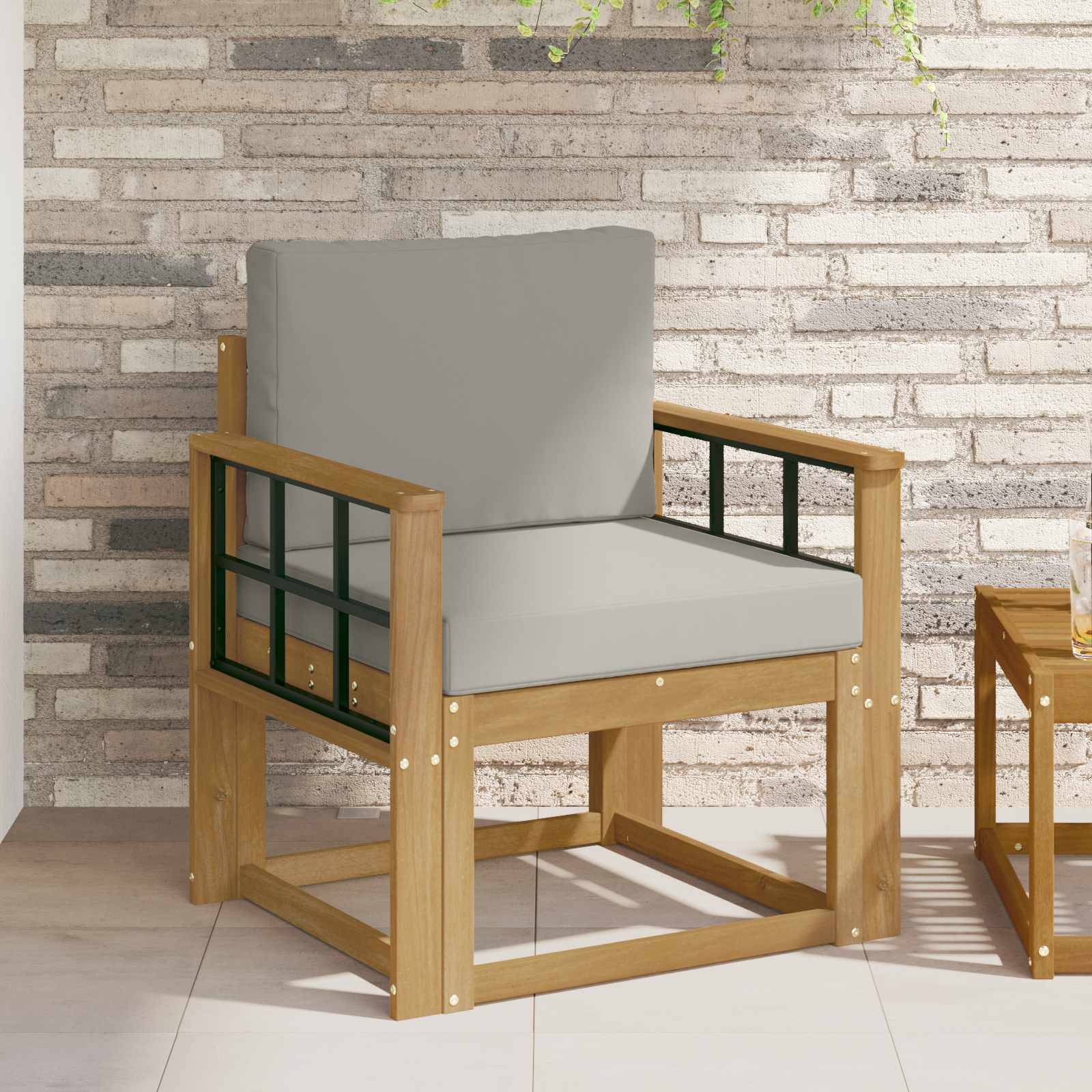 vidaXL 2 Stück Outdoor-Sofagarnitur Polyester Weiß und Hellgrau