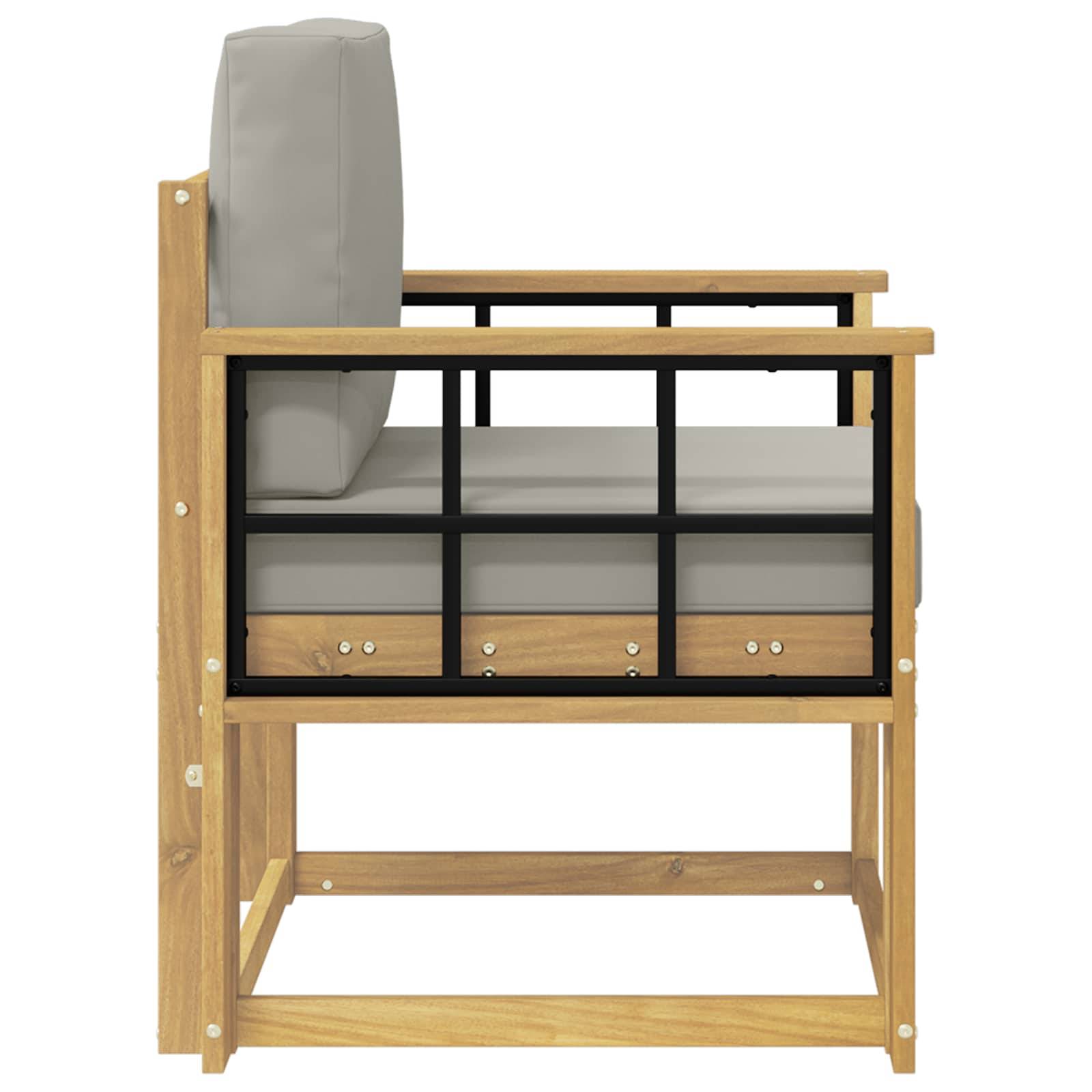 vidaXL 2 Stück Outdoor-Sofagarnitur Polyester Weiß und Hellgrau
