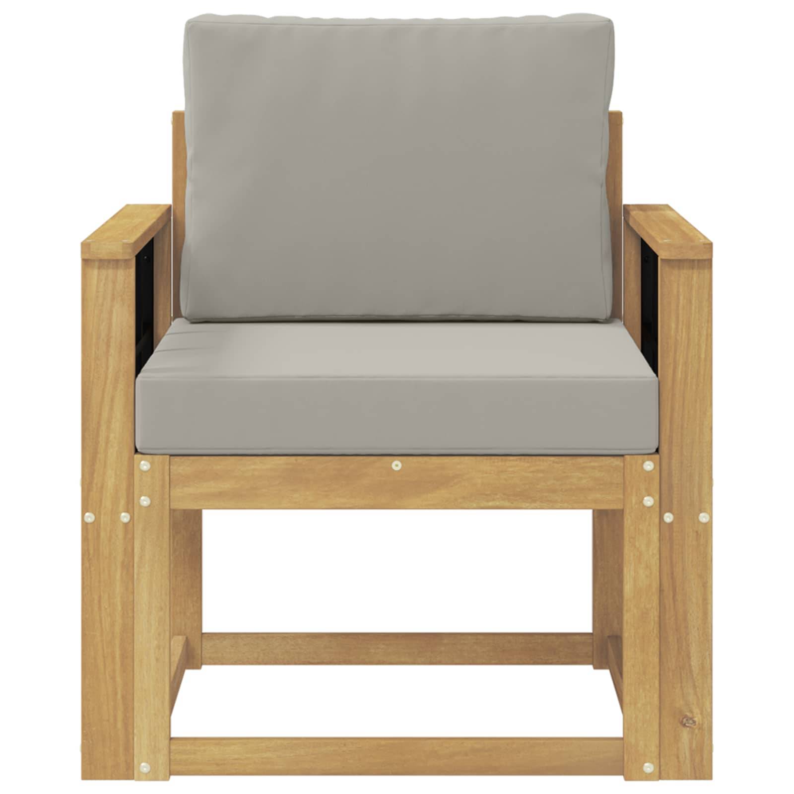 vidaXL 2 Stück Outdoor-Sofagarnitur Polyester Weiß und Hellgrau