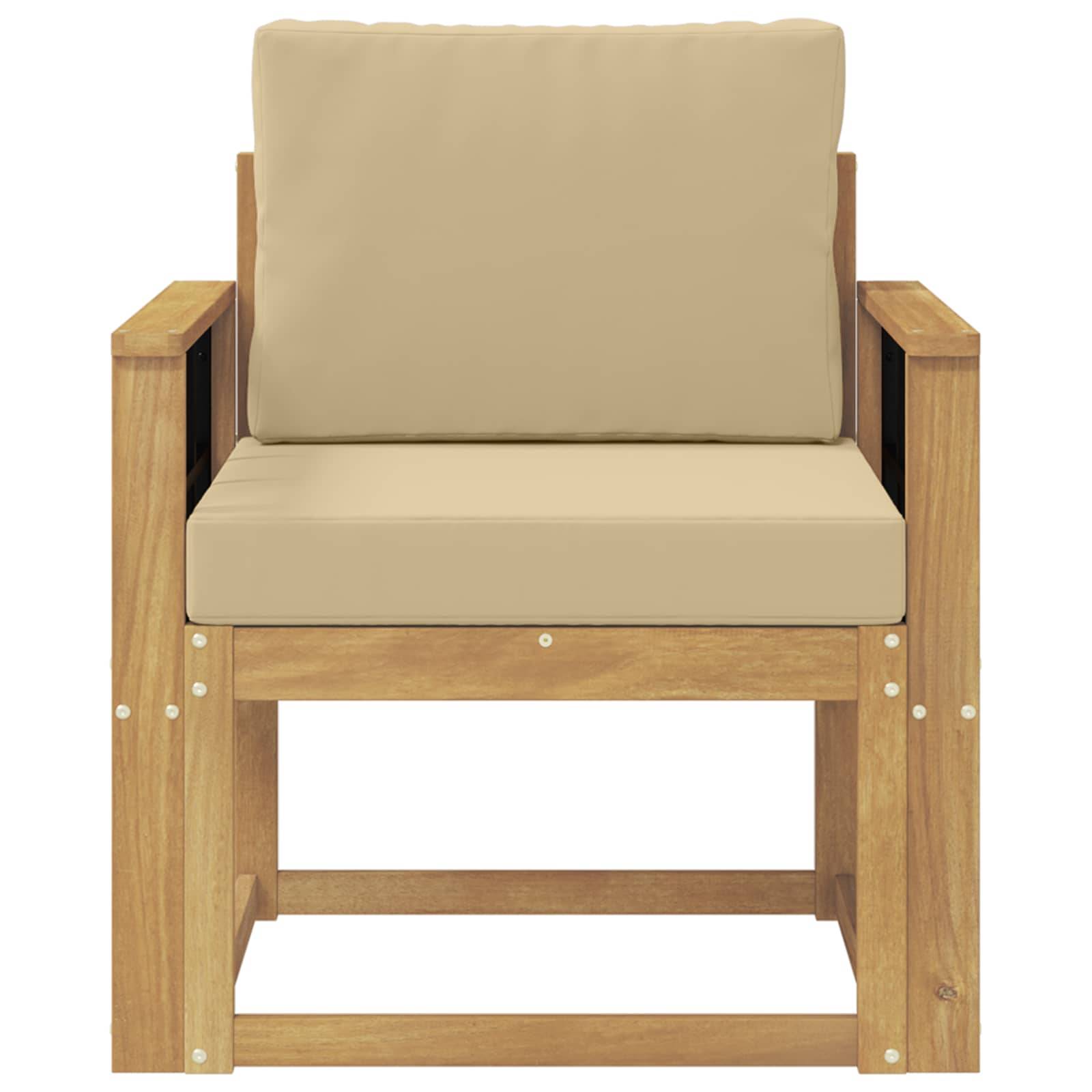 vidaXL 2 Stück Outdoor-Sofagarnitur Polyester Weiß und Beige