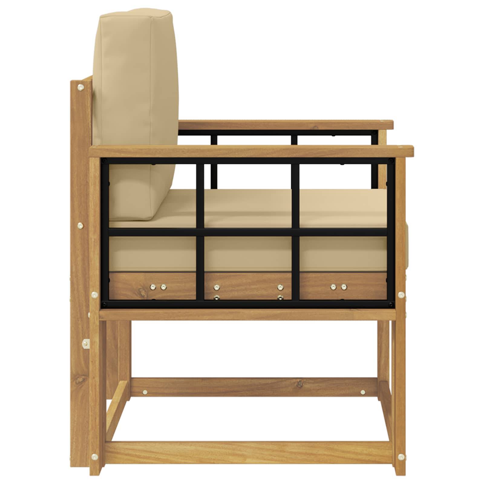 vidaXL 2 Stück Outdoor-Sofagarnitur Polyester Weiß und Beige