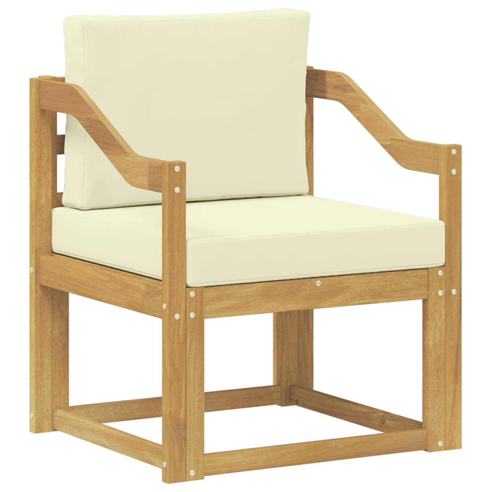 vidaXL 2 Stück Outdoor-Sofagarnitur Polyester Weiß und Creme