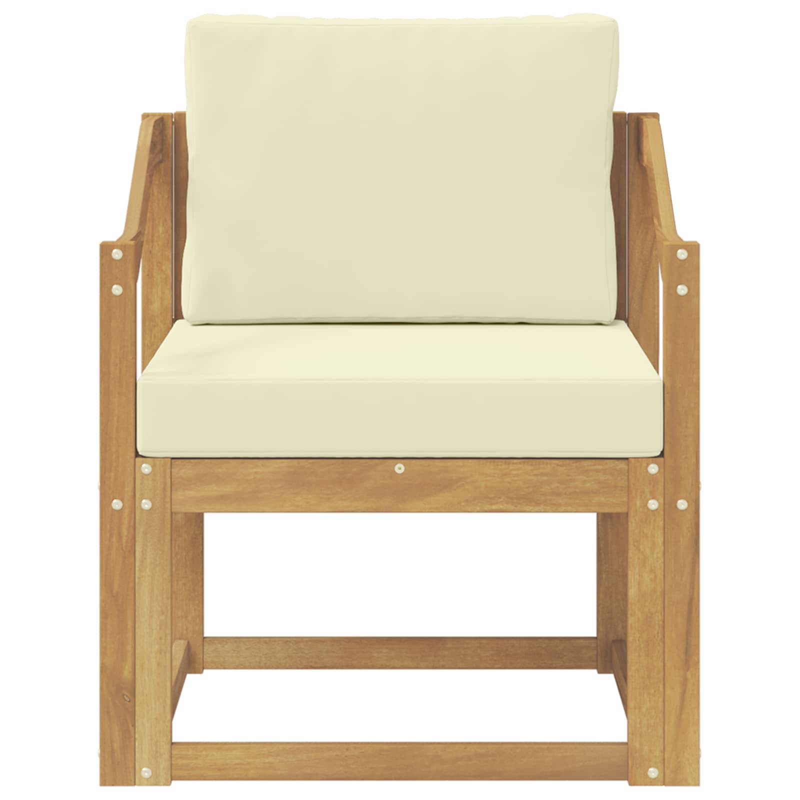vidaXL 2 Stück Outdoor-Sofagarnitur Polyester Weiß und Creme