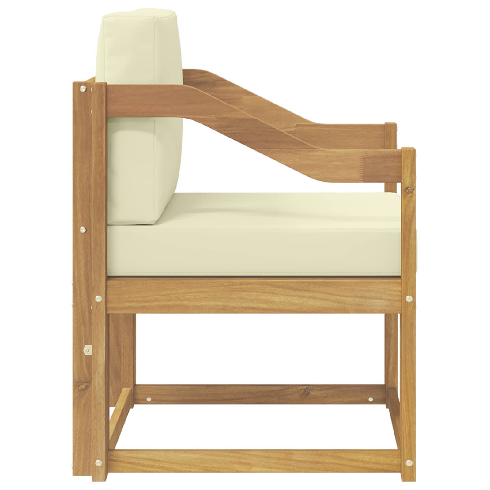 vidaXL 2 Stück Outdoor-Sofagarnitur Polyester Weiß und Creme