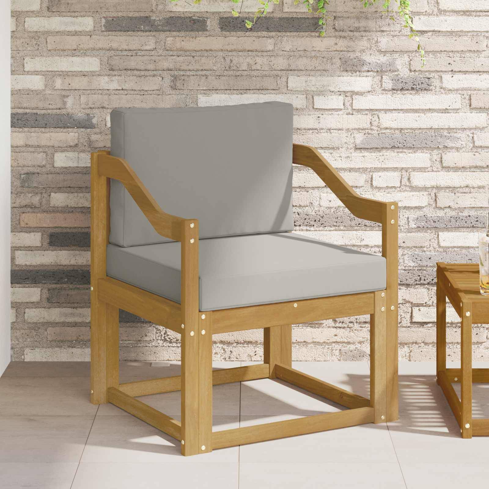 vidaXL 2 Stück Outdoor-Sofagarnitur Polyester Weiß und Hellgrau