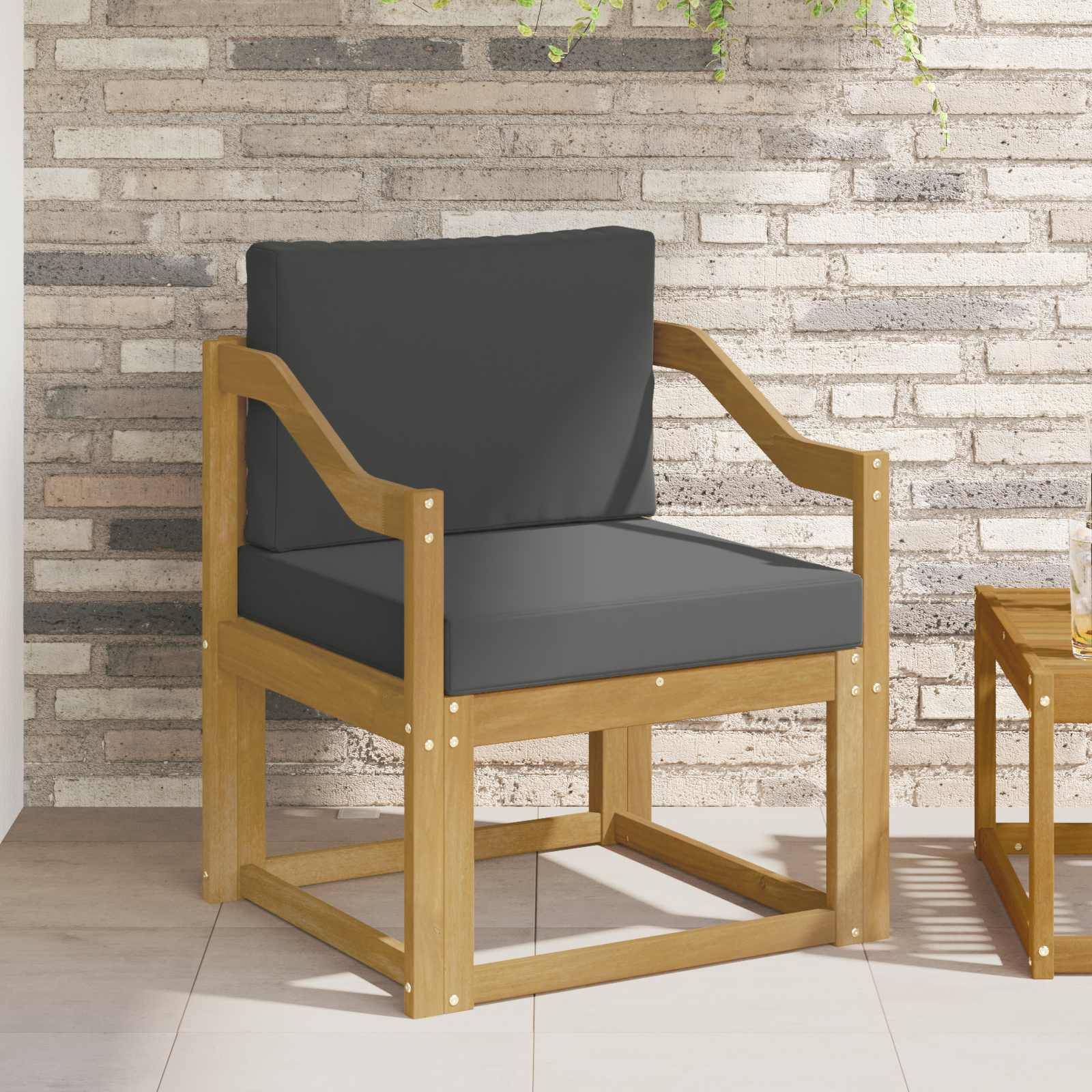 vidaXL 2 Stück Outdoor-Sofagarnitur Polyester Weiß und Anthrazit