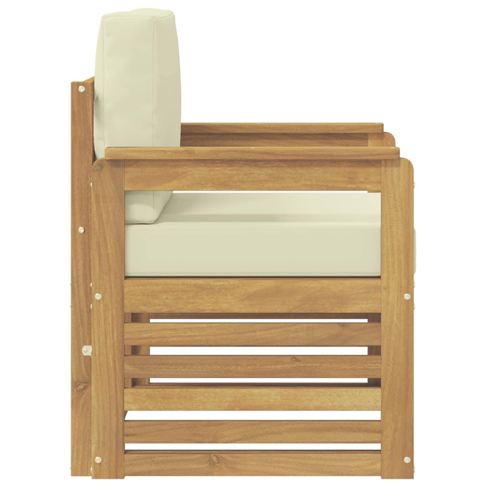 vidaXL 2 Stück Outdoor-Sofagarnitur Polyester Weiß und Creme