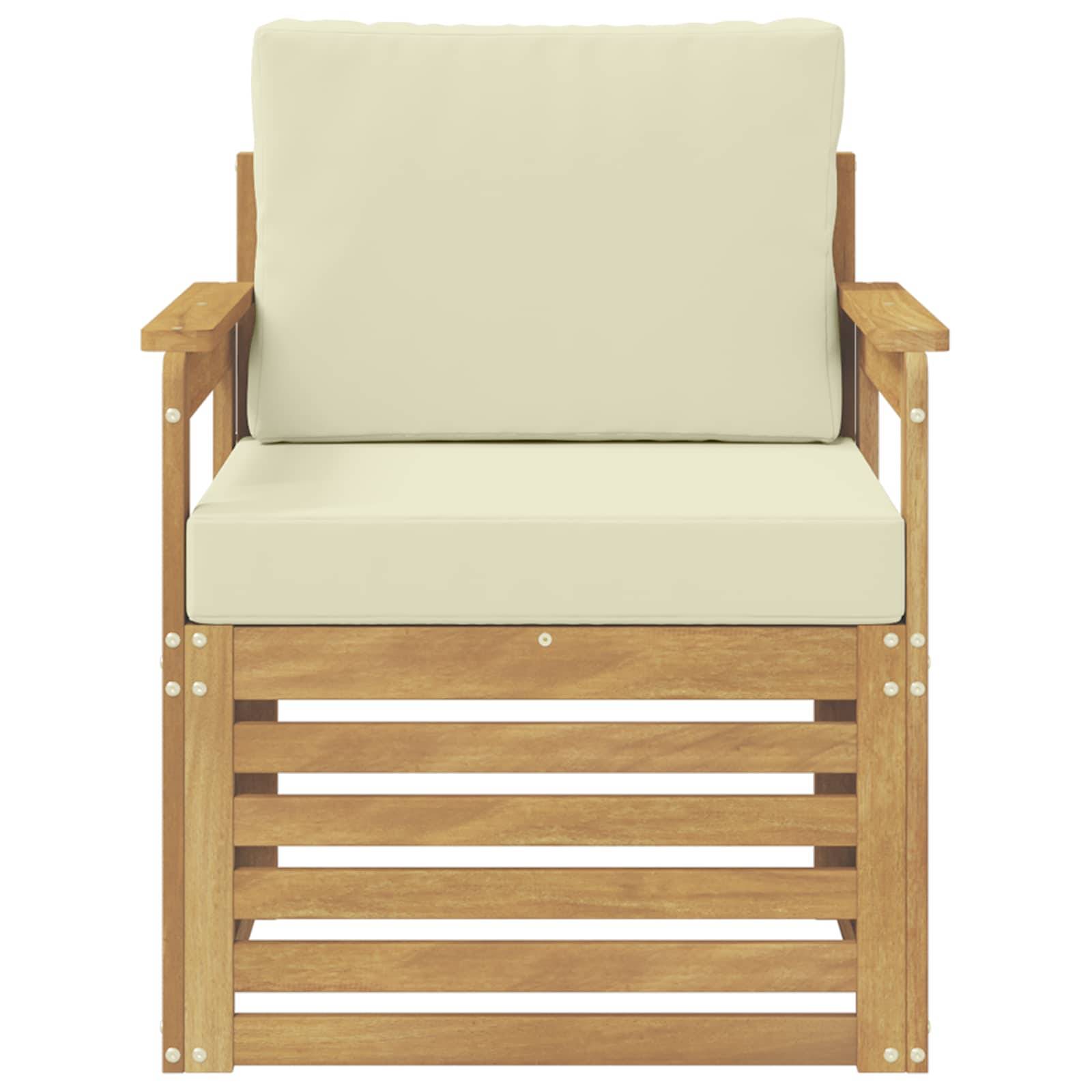 vidaXL 2 Stück Outdoor-Sofagarnitur Polyester Weiß und Creme