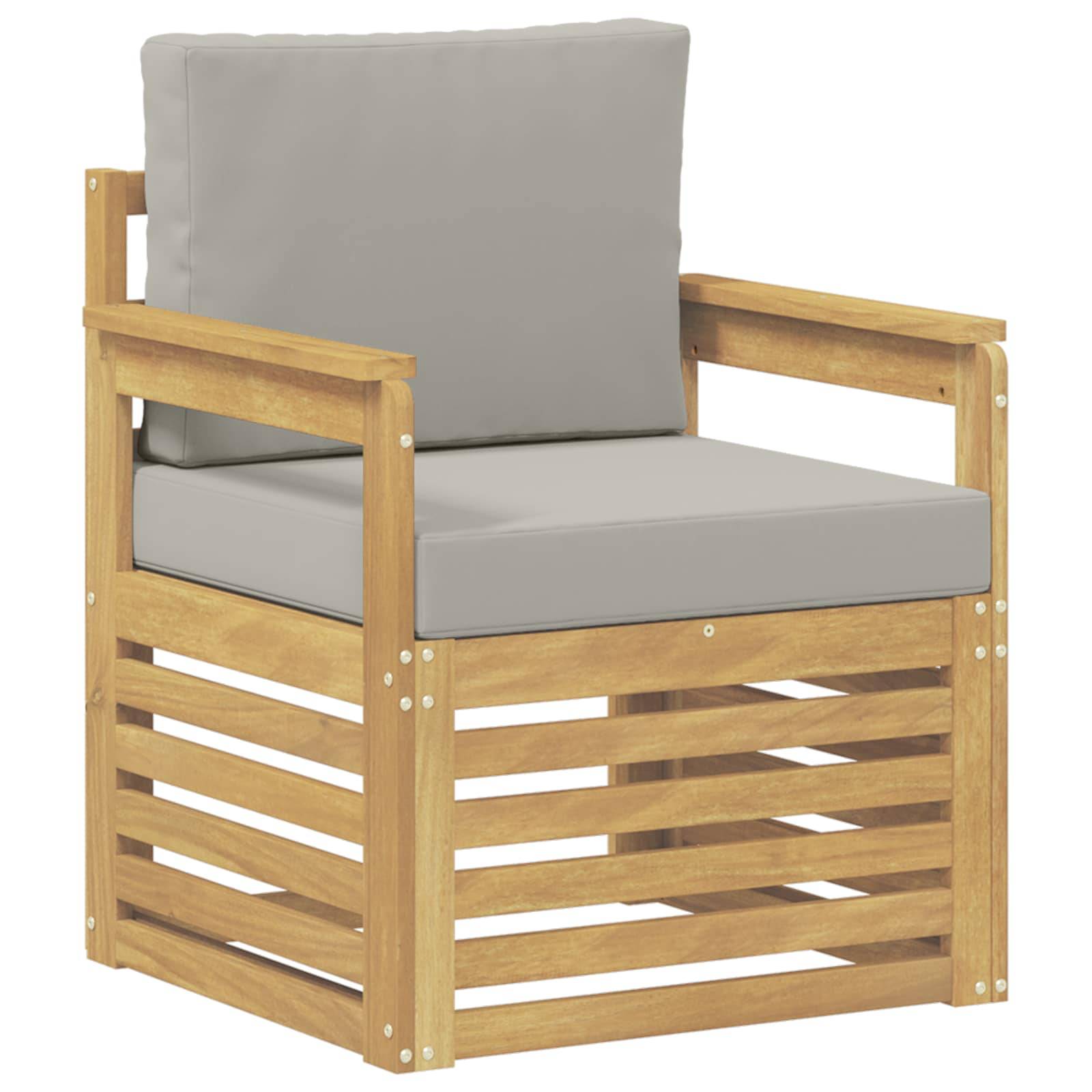 vidaXL 2 Stück Outdoor-Sofagarnitur Polyester Weiß und Hellgrau