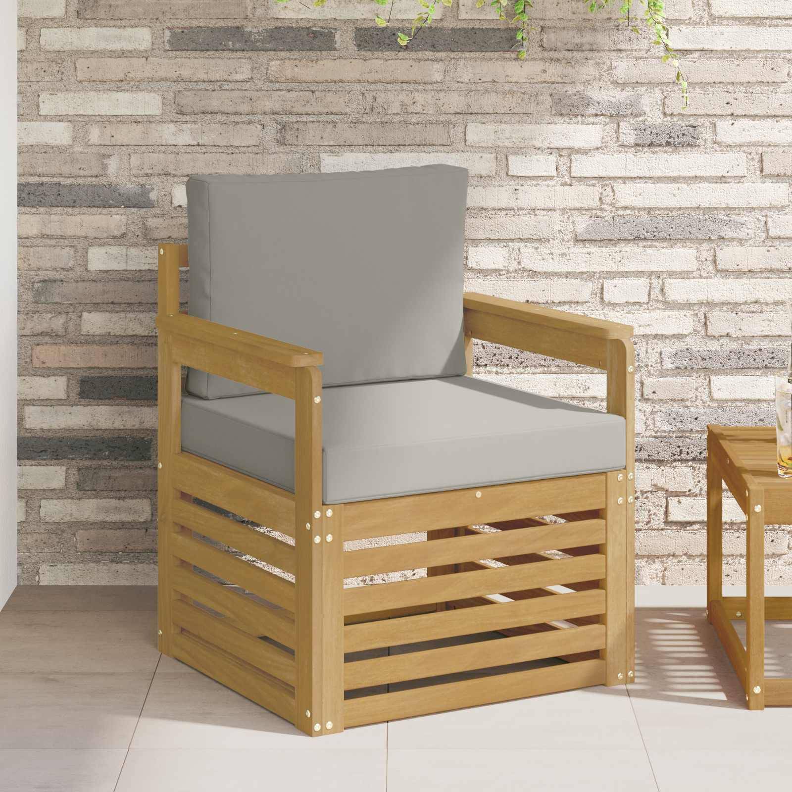 vidaXL 2 Stück Outdoor-Sofagarnitur Polyester Weiß und Hellgrau