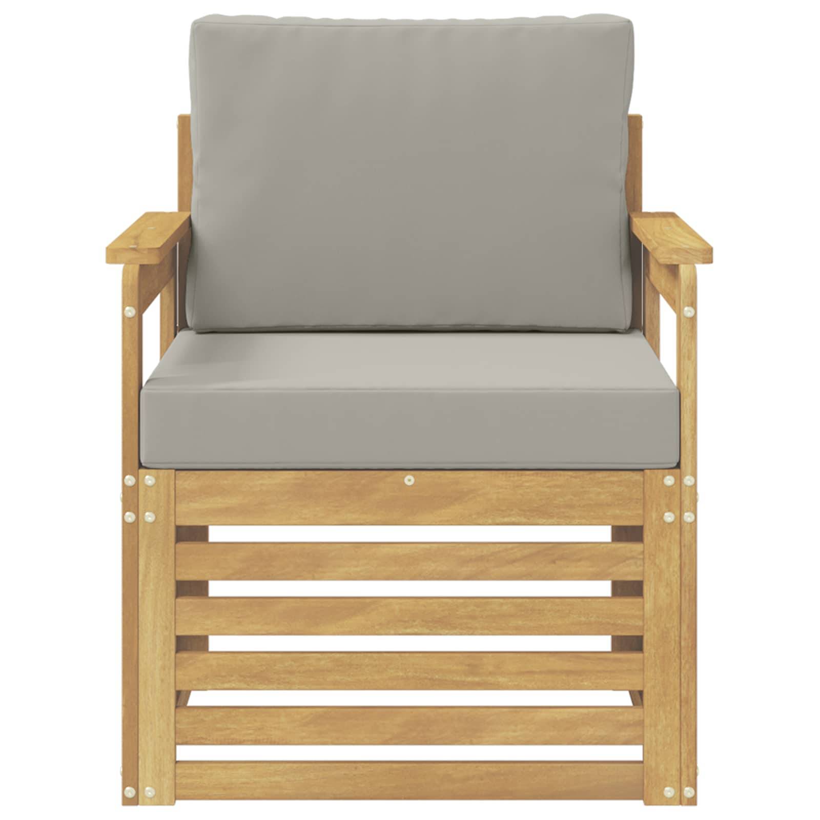 vidaXL 2 Stück Outdoor-Sofagarnitur Polyester Weiß und Hellgrau