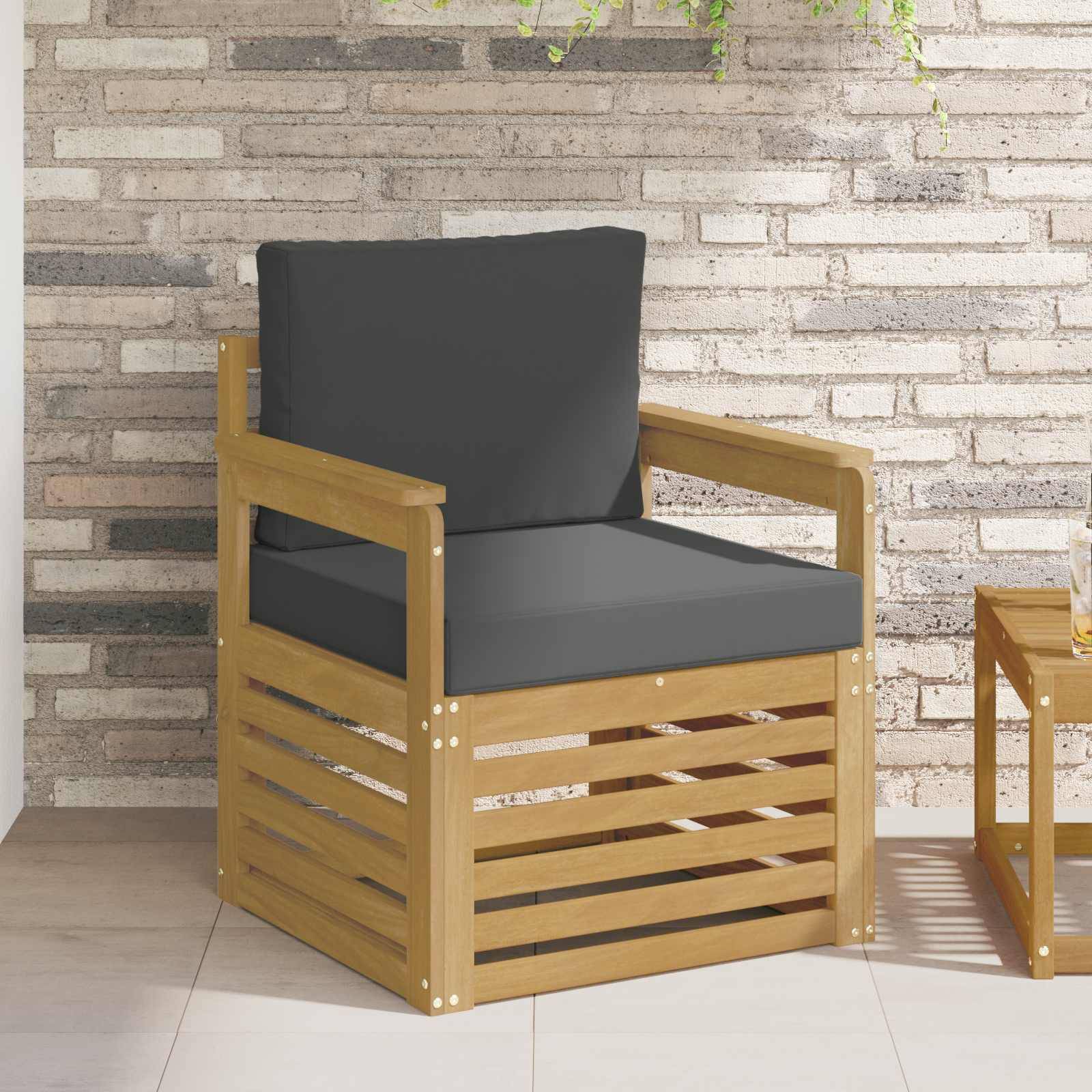 vidaXL 2 Stück Outdoor-Sofagarnitur Polyester Weiß und Anthrazit