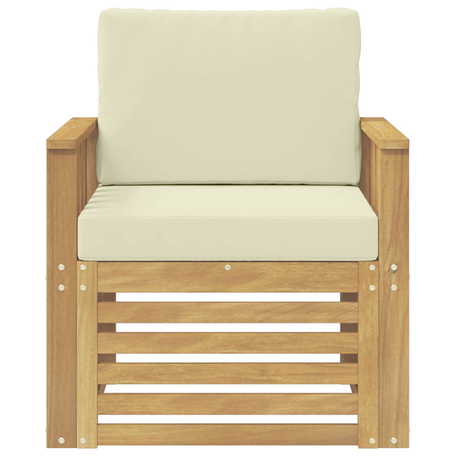 vidaXL 2 Stück Outdoor-Sofagarnitur Polyester Weiß und Creme